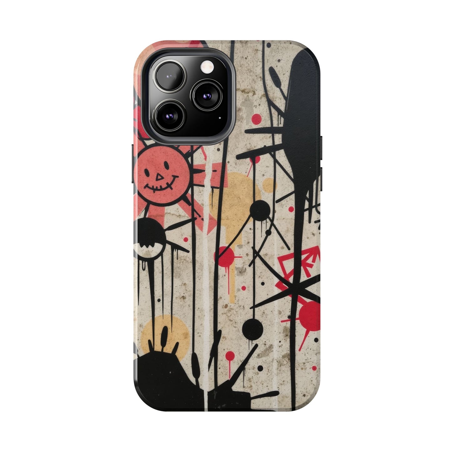 Artistic Tough Phone Case - Abstract Fun Grafitti Design for Protective Style - for iPhone