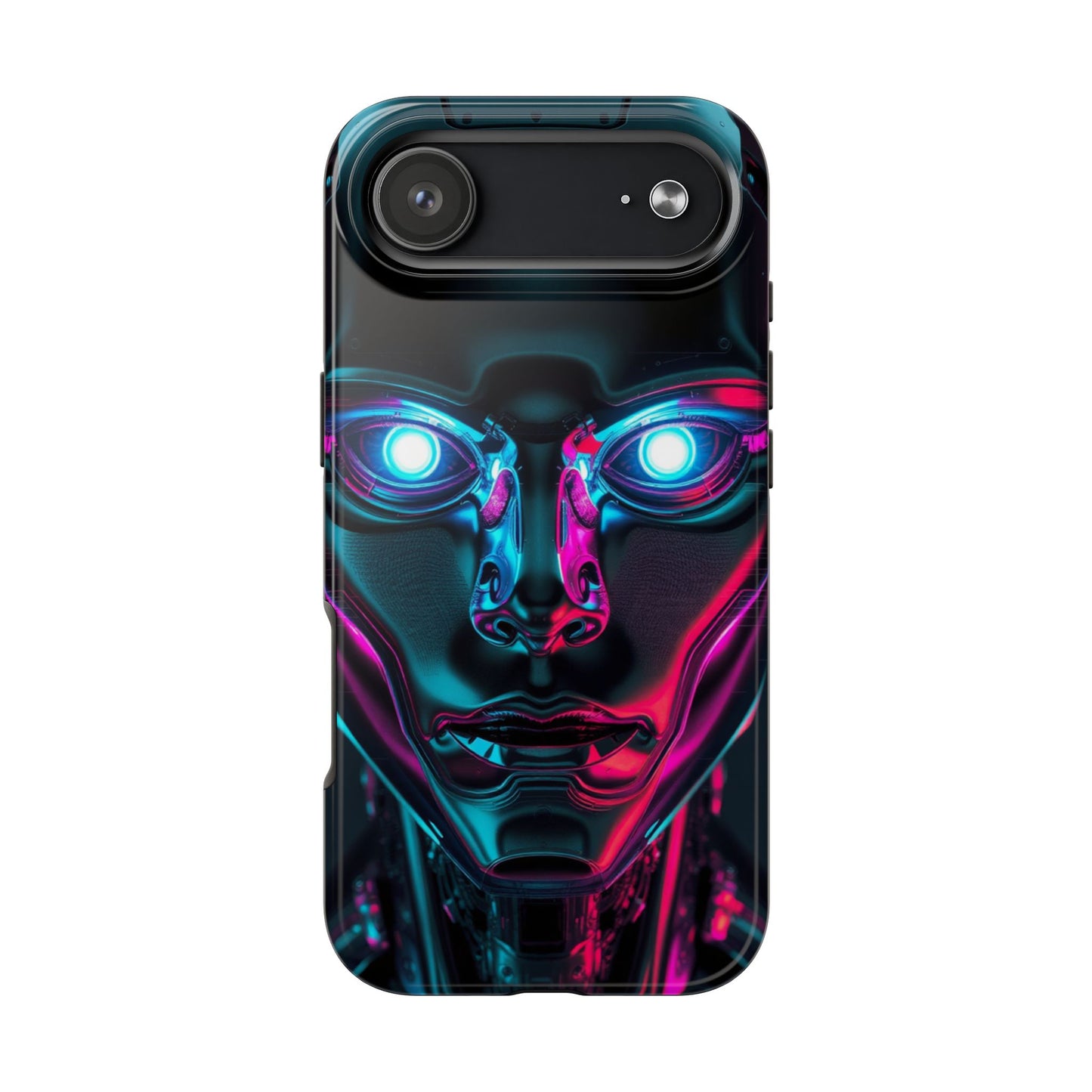Futuristic Phone Case, Tough Phone Cover, Cyberpunk Style, Robot Design, Gift for Tech Lovers, Unique Phone Accessories