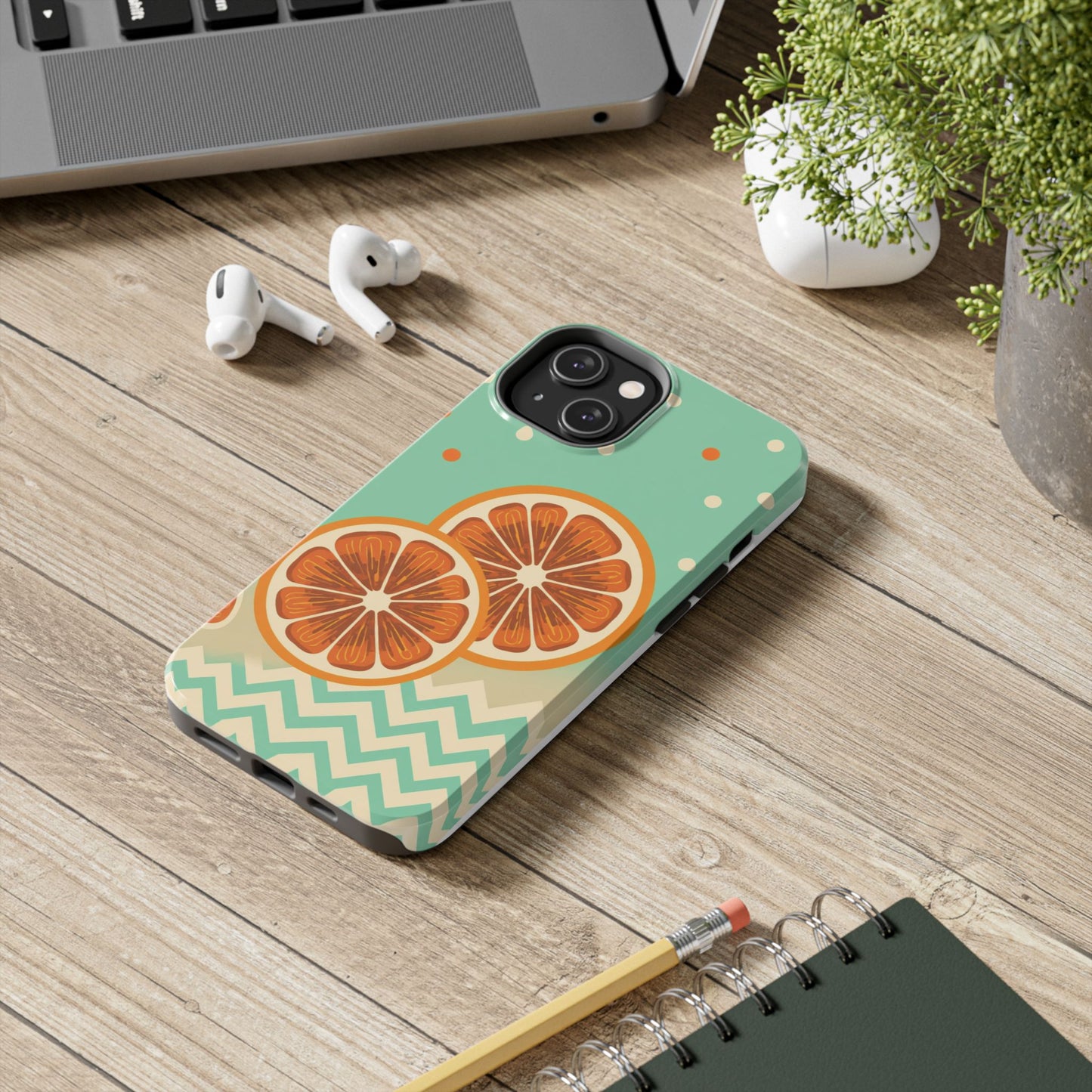 Citrus Vibe Tough Phone Case - Fun Orange Slice Design
