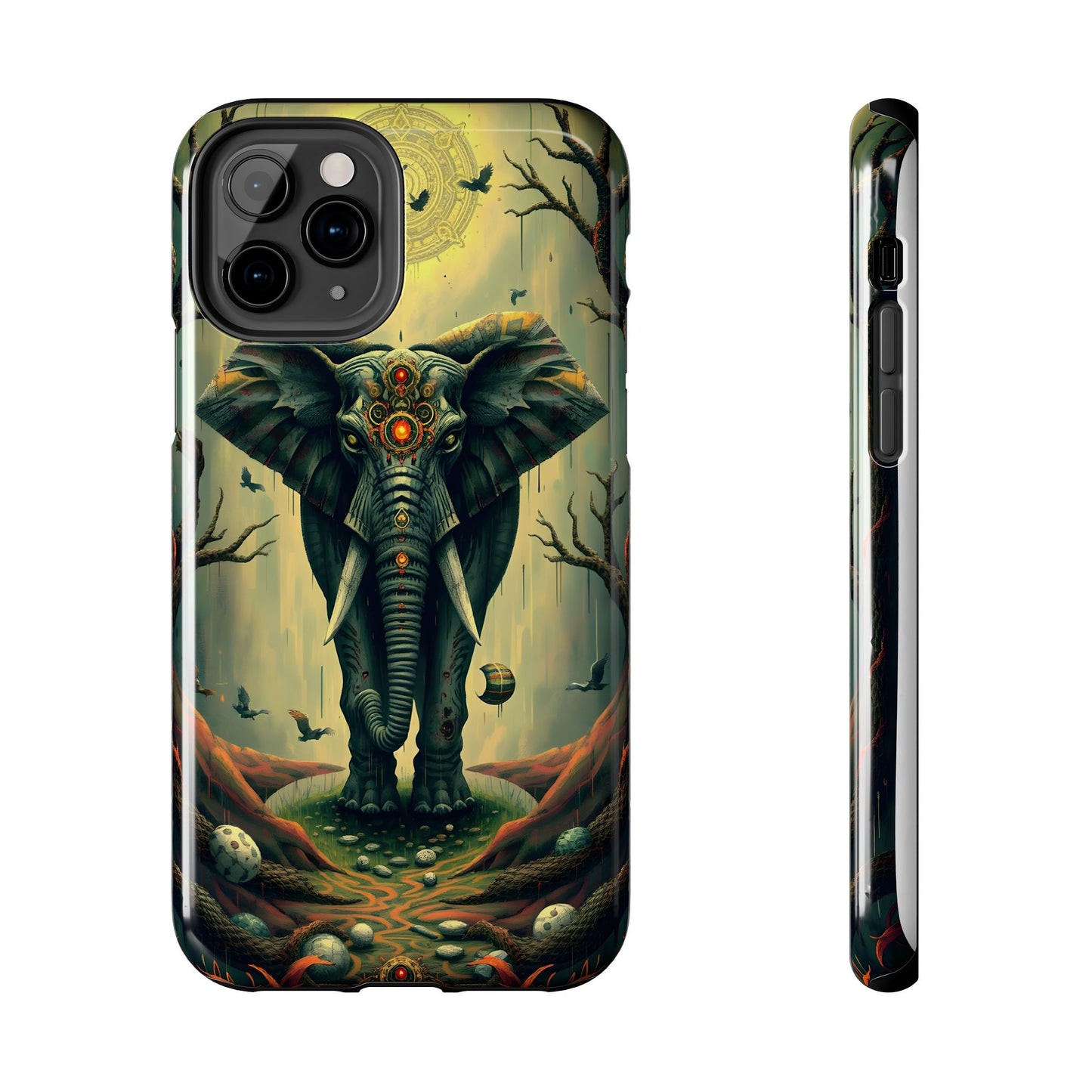 Mystical Forest Elephant Tough Phone Case | Vibrant Design for Nature Lovers - for iPhone