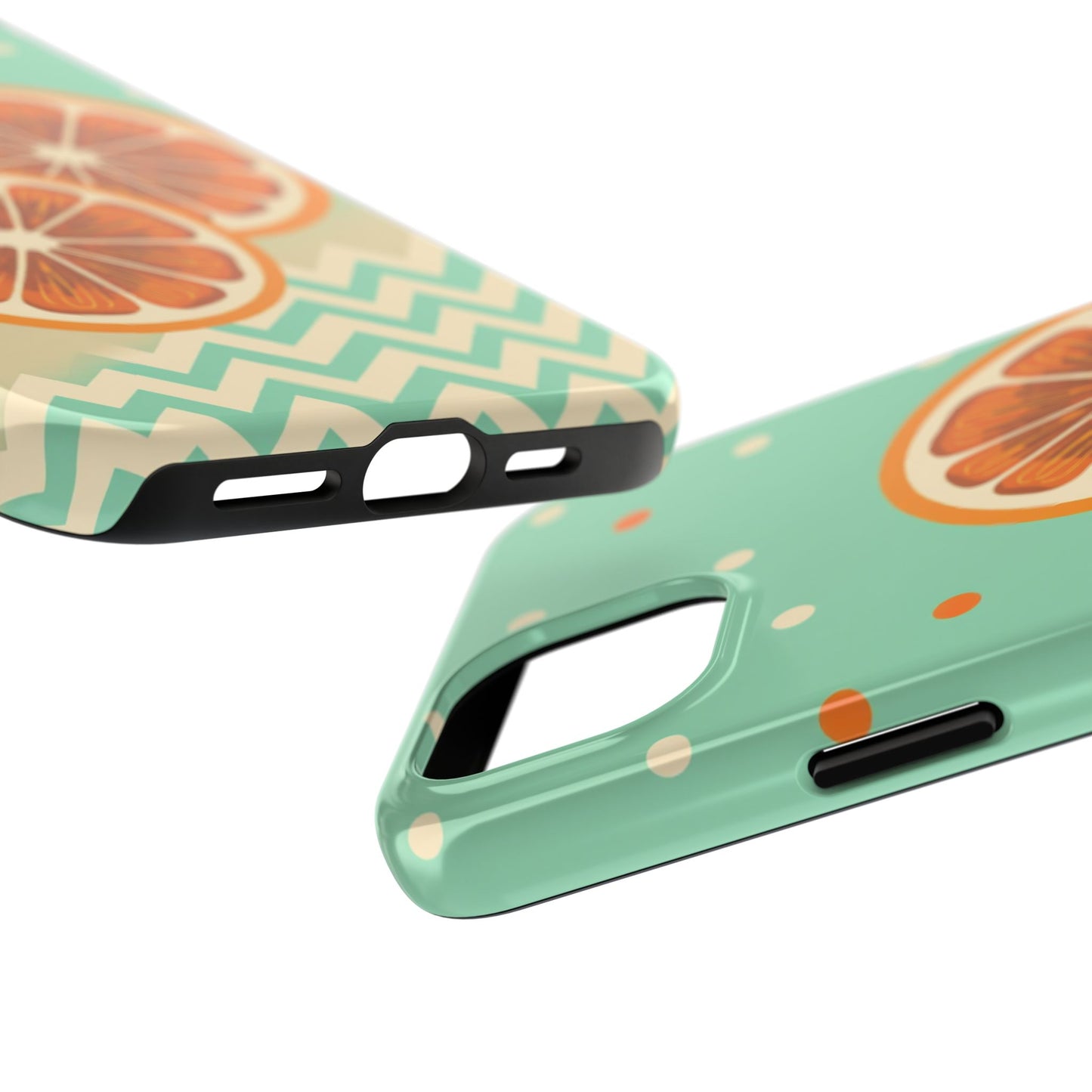 Citrus Vibe Tough Phone Case - Fun Orange Slice Design