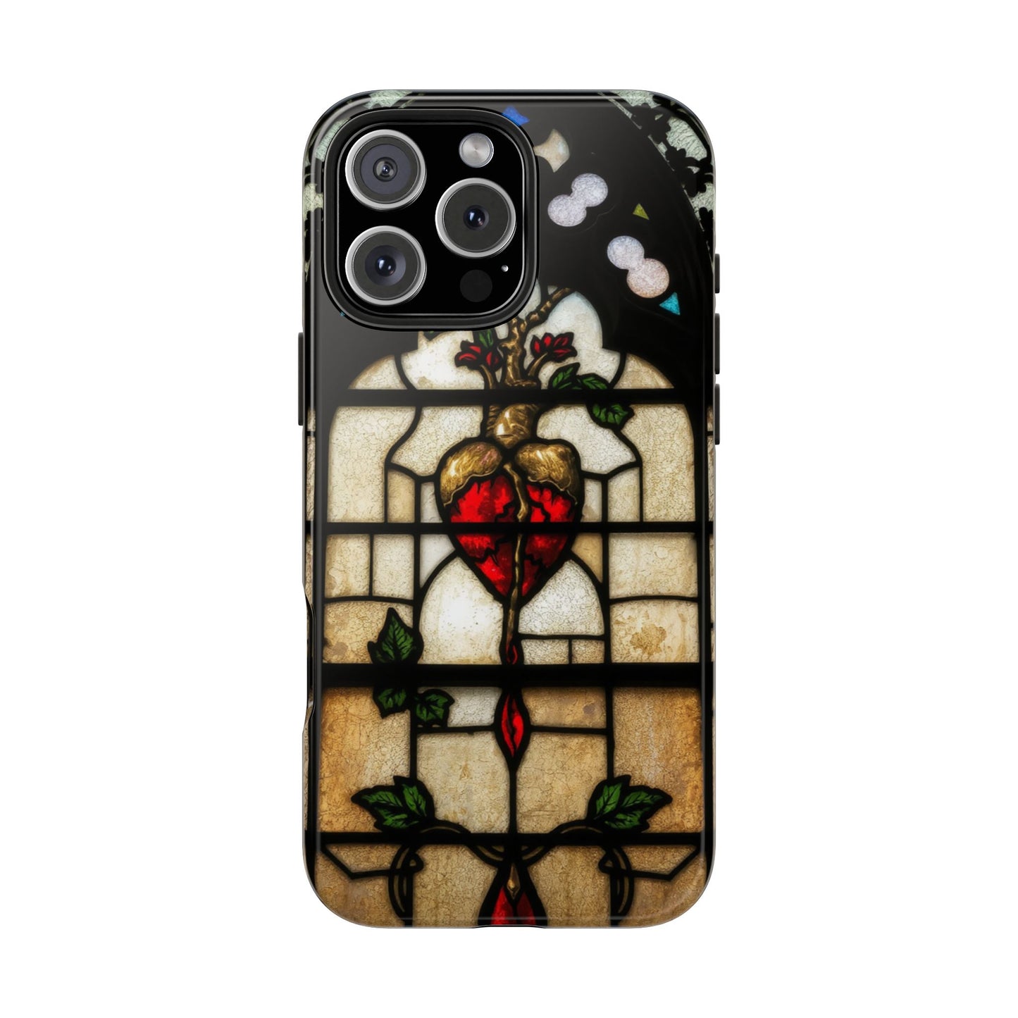 Stained Glass Heart Tough Phone Case - Unique Design for Protection & Style