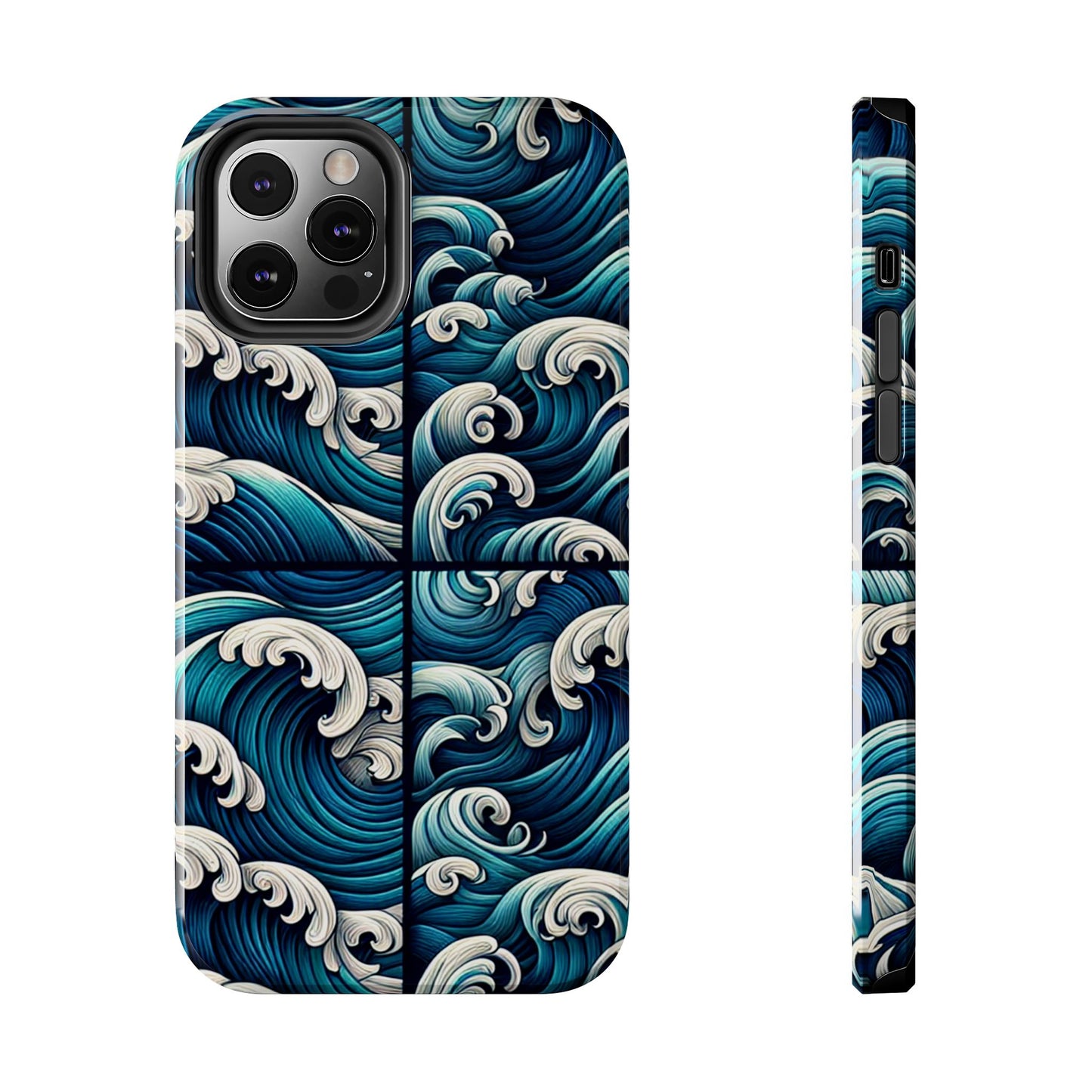 Ocean Waves Tough Phone Case - Durable Protection with Artistic Design - for iPhone