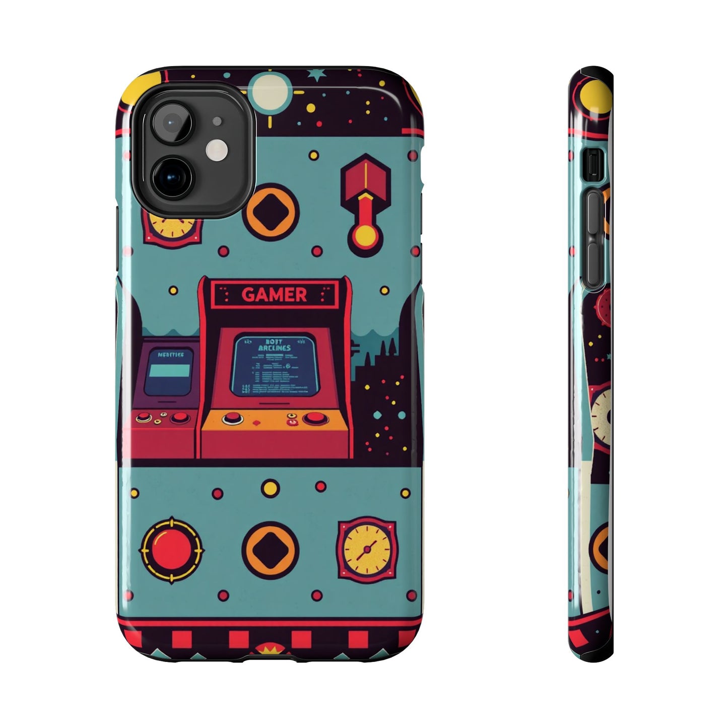 Retro Gamer Tough Phone Case - Vibrant Arcade Design for Gaming Enthusiasts - for iPhone