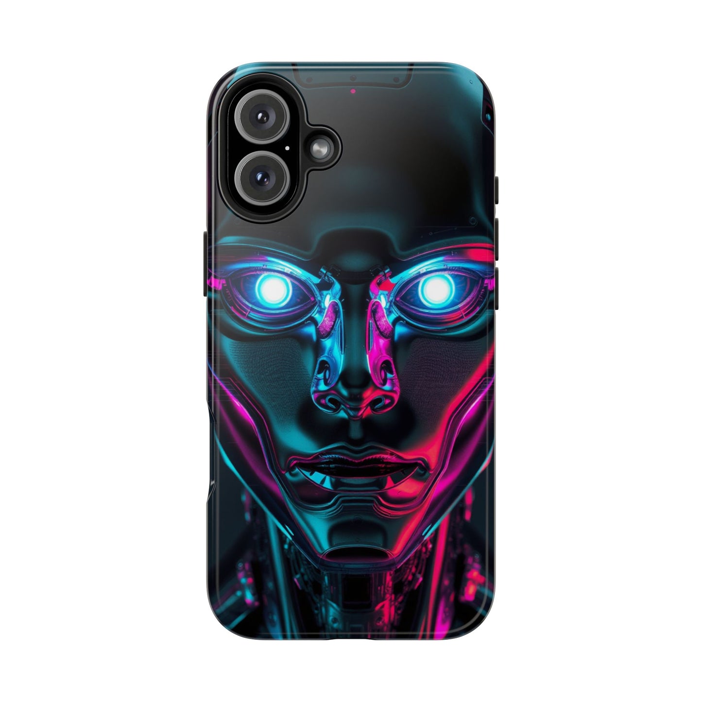 Futuristic Phone Case, Tough Phone Cover, Cyberpunk Style, Robot Design, Gift for Tech Lovers, Unique Phone Accessories