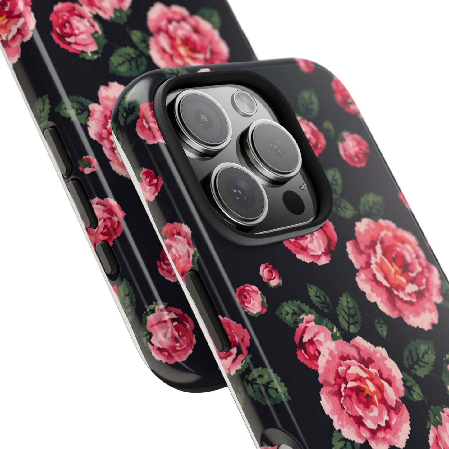 Pixelated Floral Tough Phone Case - Elegant Rose Design for Protection & Style - for iPhone