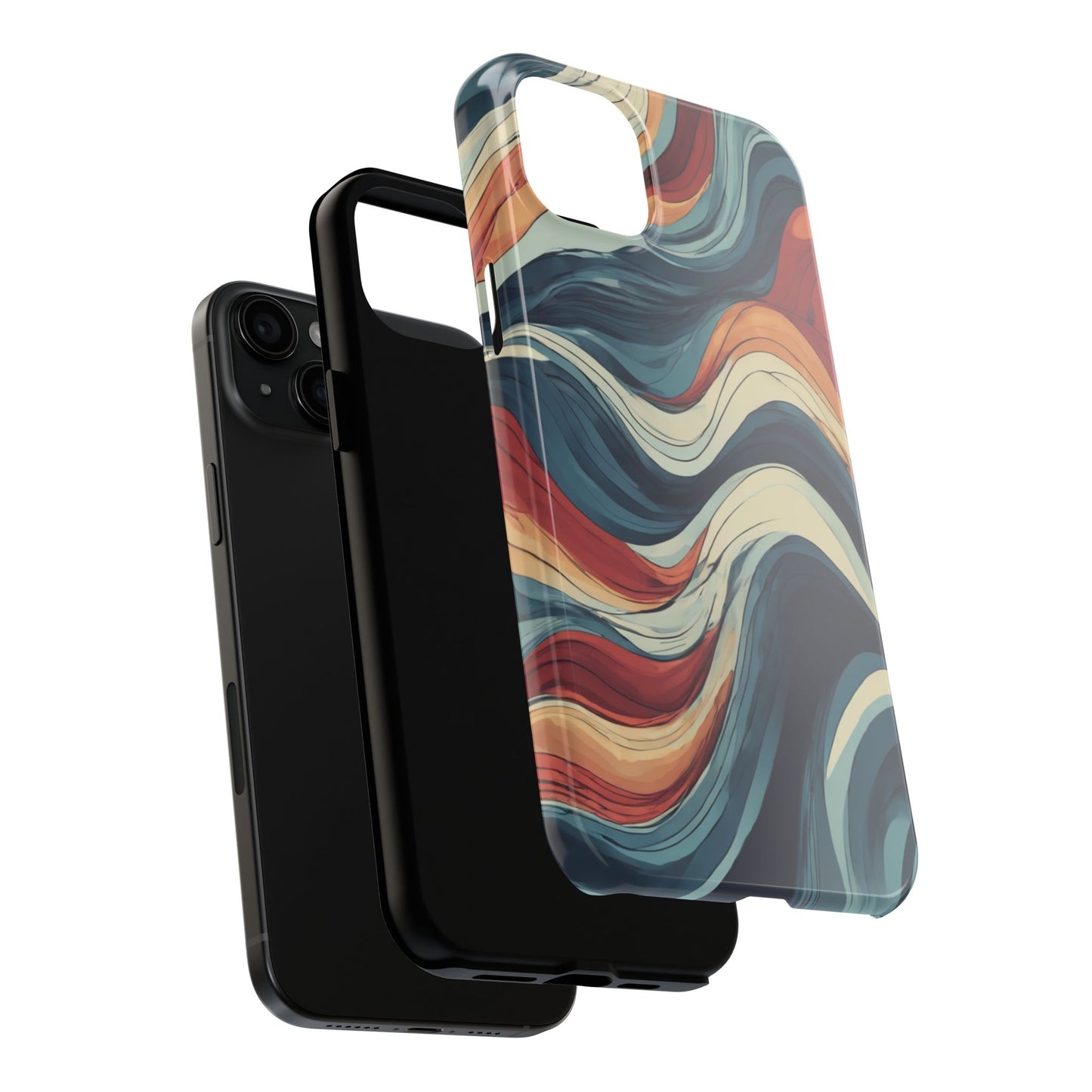 Abstract Wave Tough Phone Case | Stylish Protection for Daily Use - for iPhone