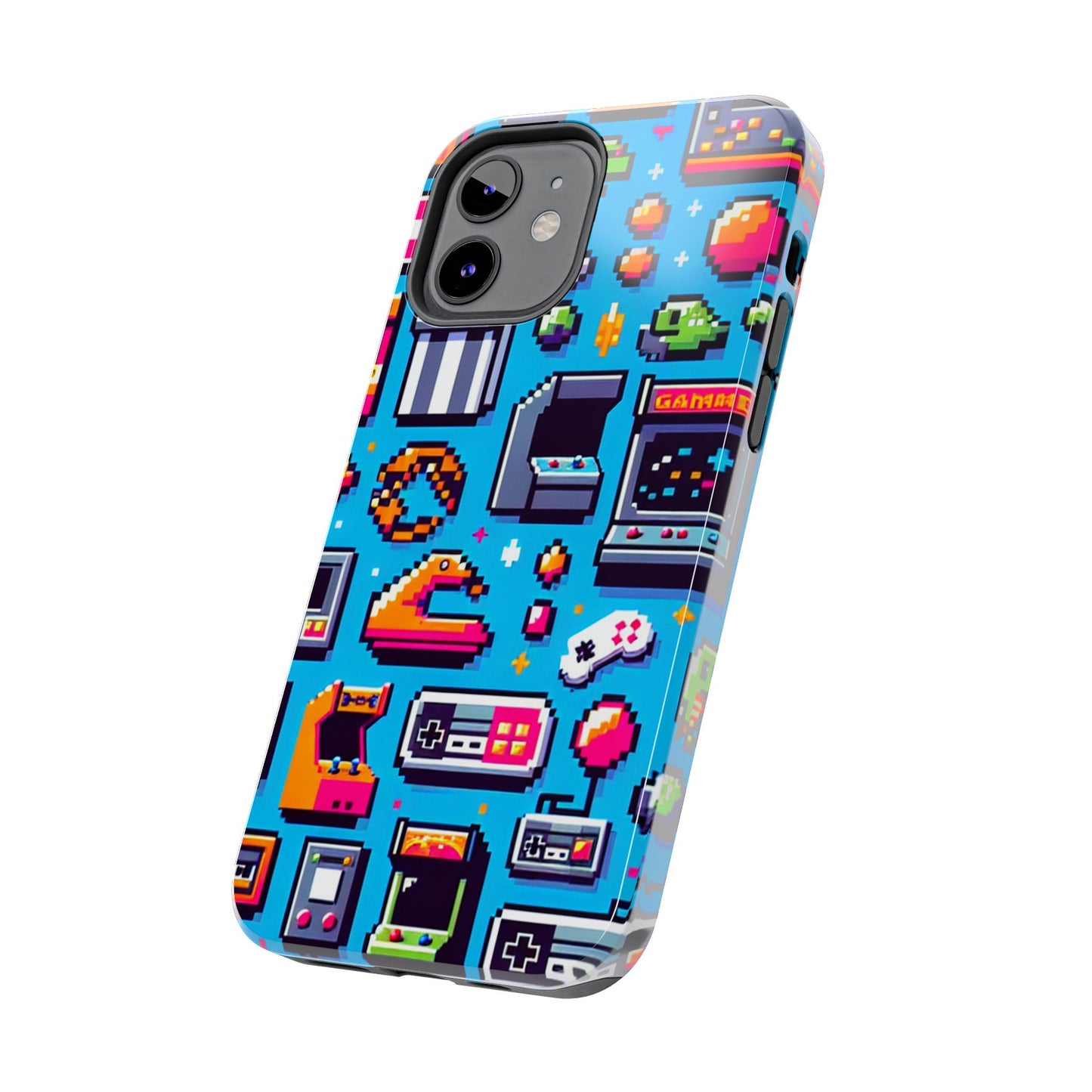 Retro Gaming Tough Phone Case - Pixel Art Design for Gamers - for iPhone