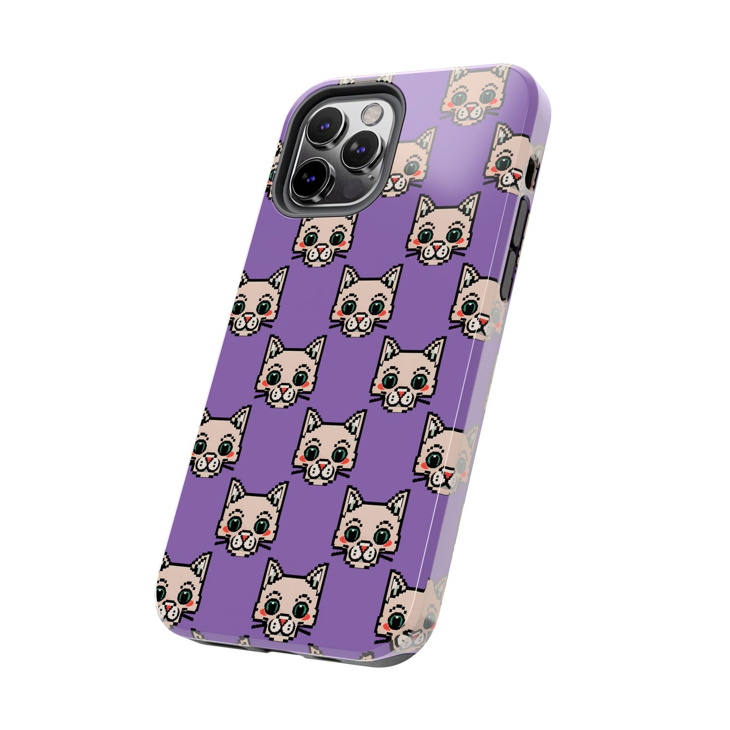 Cute Pixel Cat Tough Phone Case – Fun and Durable Protection for Cat Lovers - for iPhone