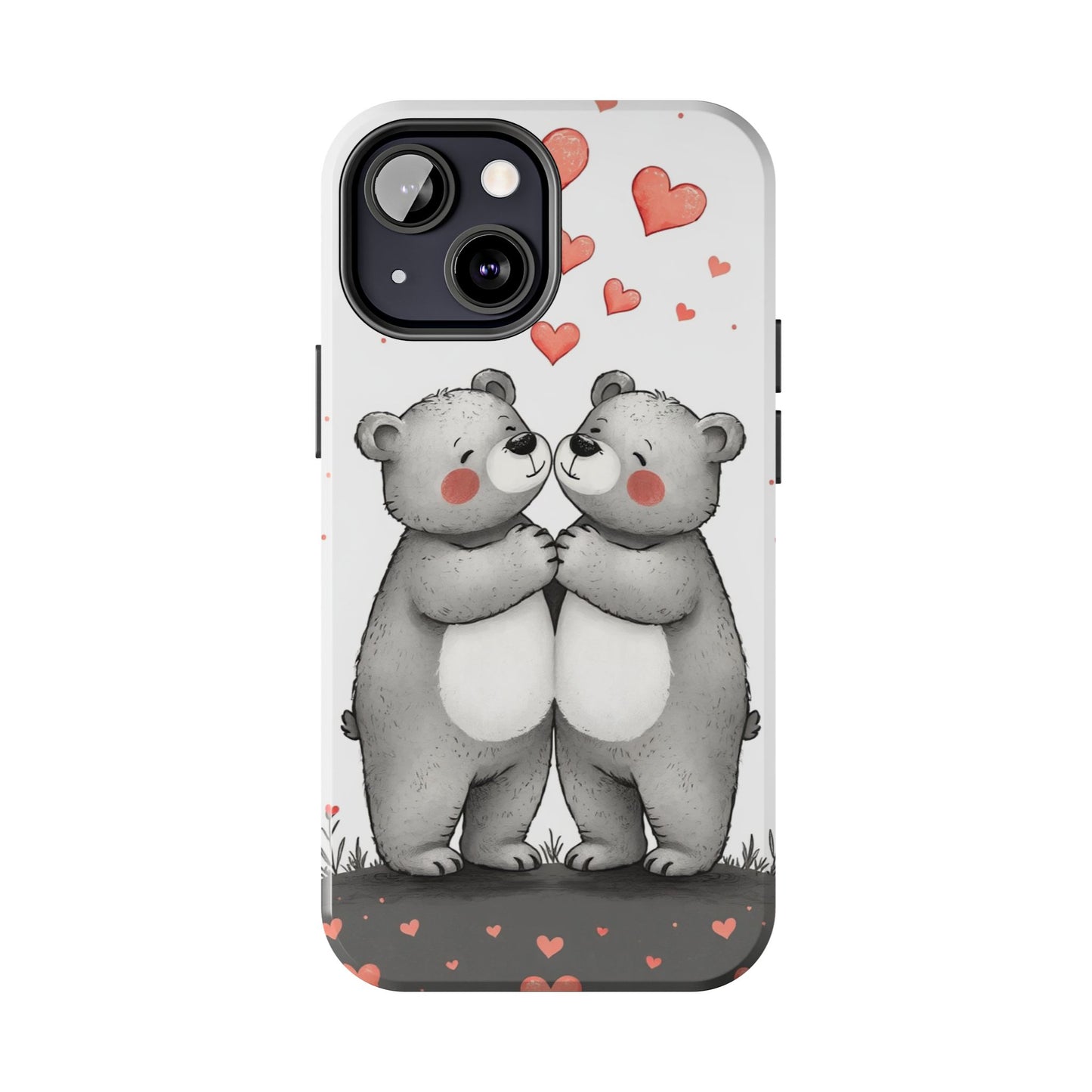 Cute Bear Love Tough Phone Case - Perfect for Valentine's Day & Couples