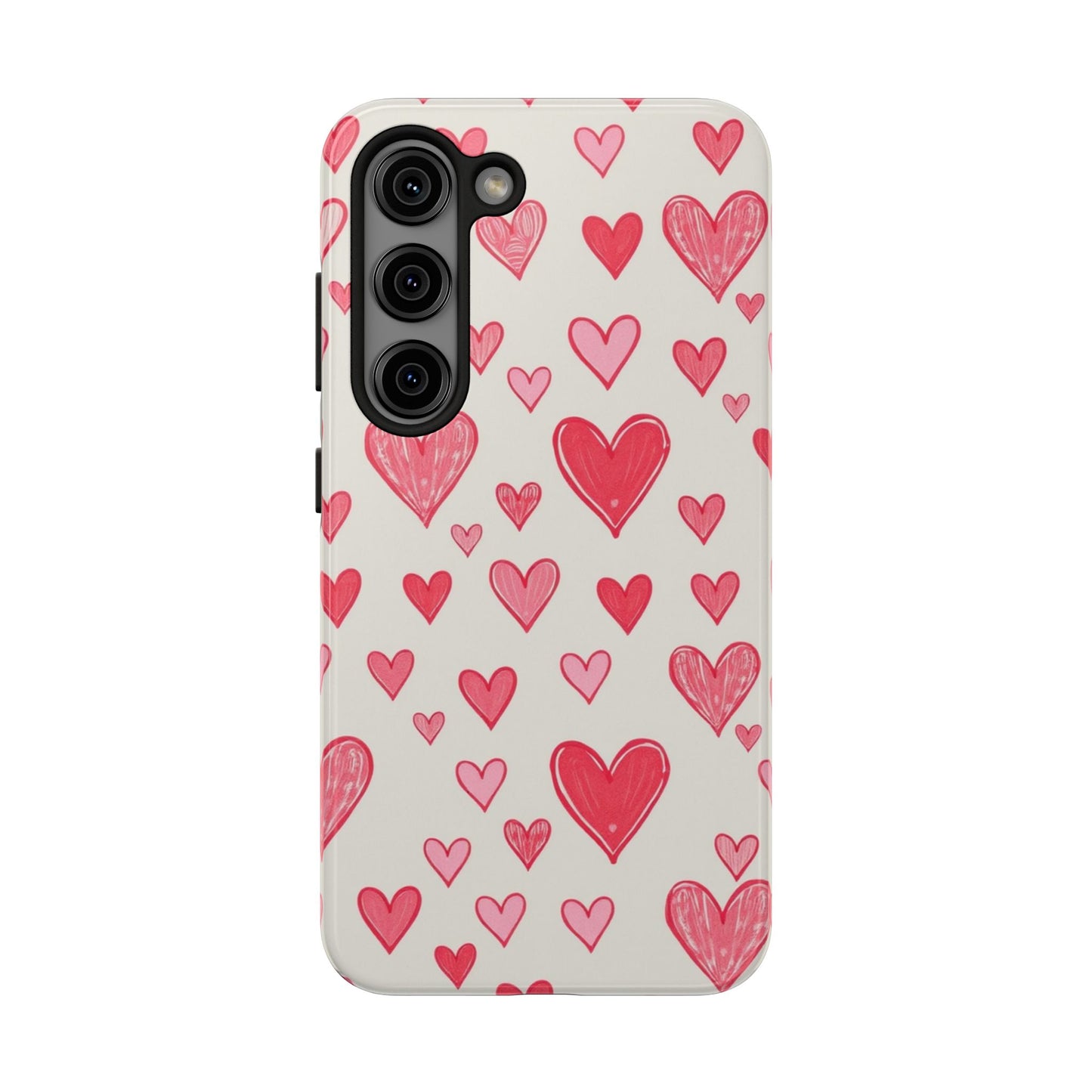 Heart Pattern Tough Phone Case - Cute and Stylish Protection