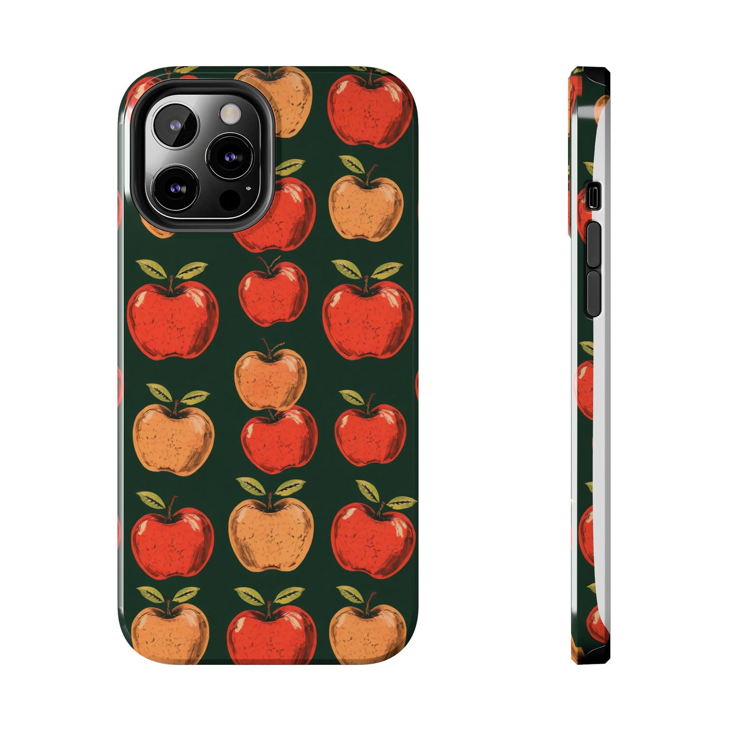 Apple Retro Pattern Tough Phone Case - Durable, Stylish, and Protective for Everyday Use - for iPhone