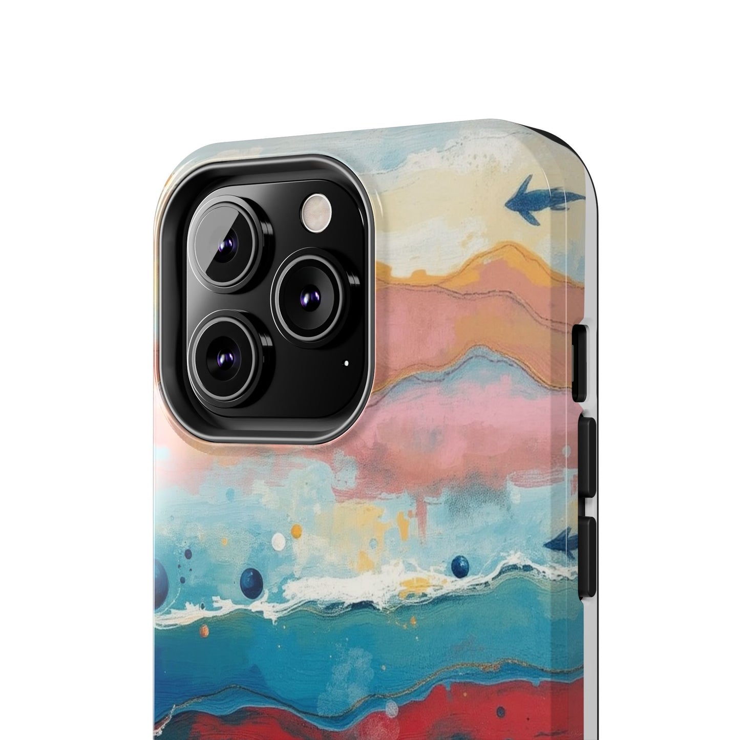 Artistic Tough Phone Case - Vibrant Waves Design for Unique Style