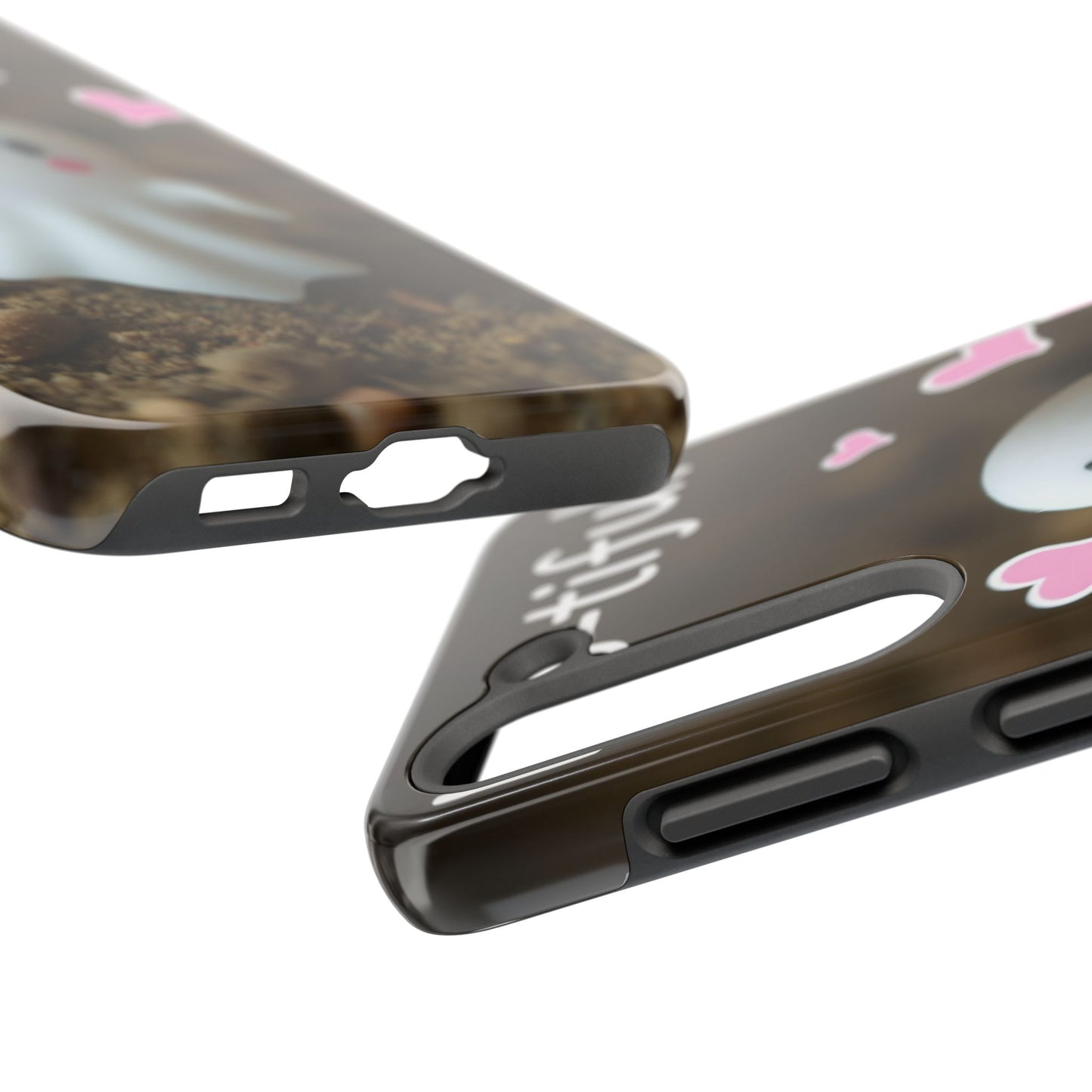 Cute Ghost Tough Phone Case - Beautiful Design with Heart Accents