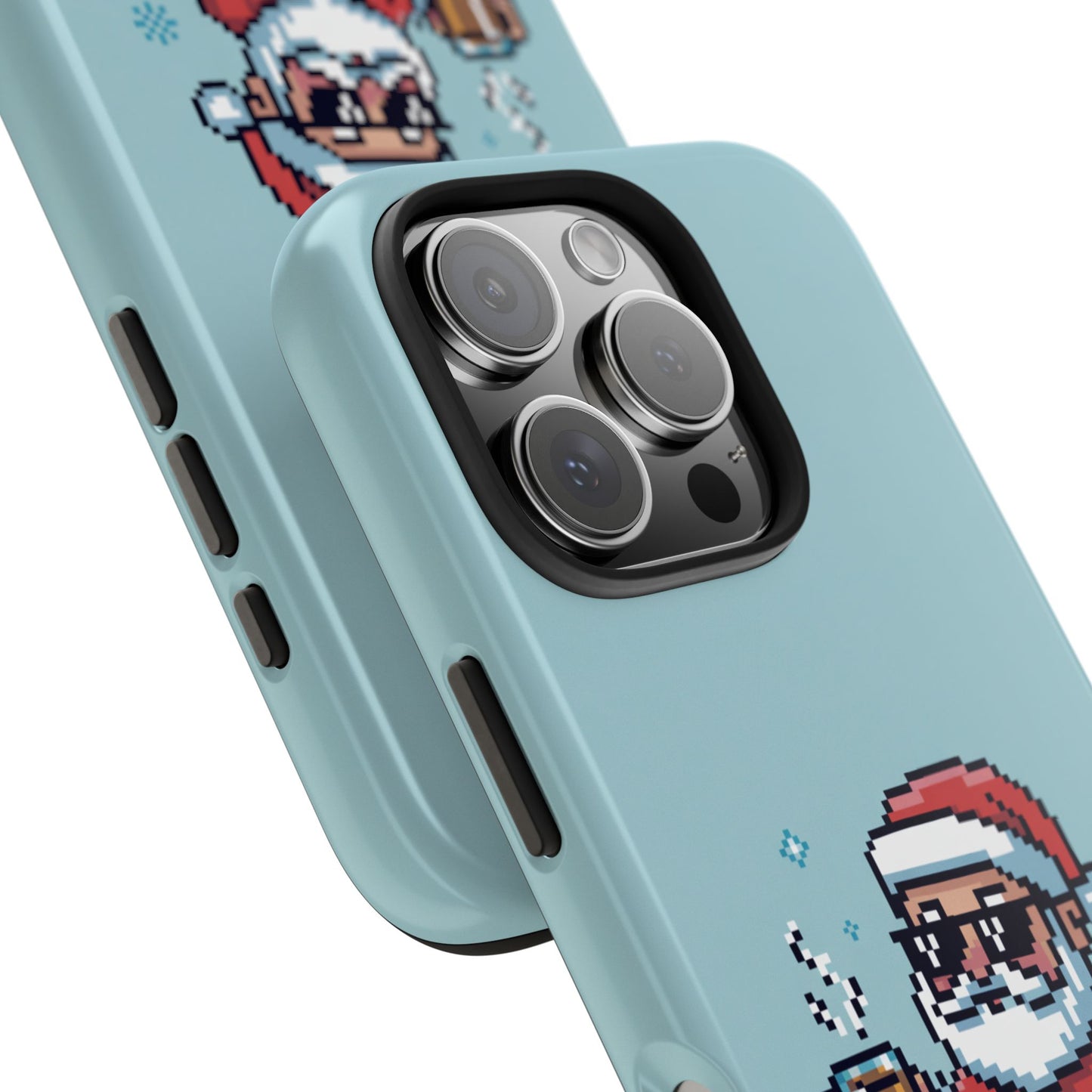 Pixel Art Santa Claus iPhone Case - Festive Tough Case with 'Be Good' Design