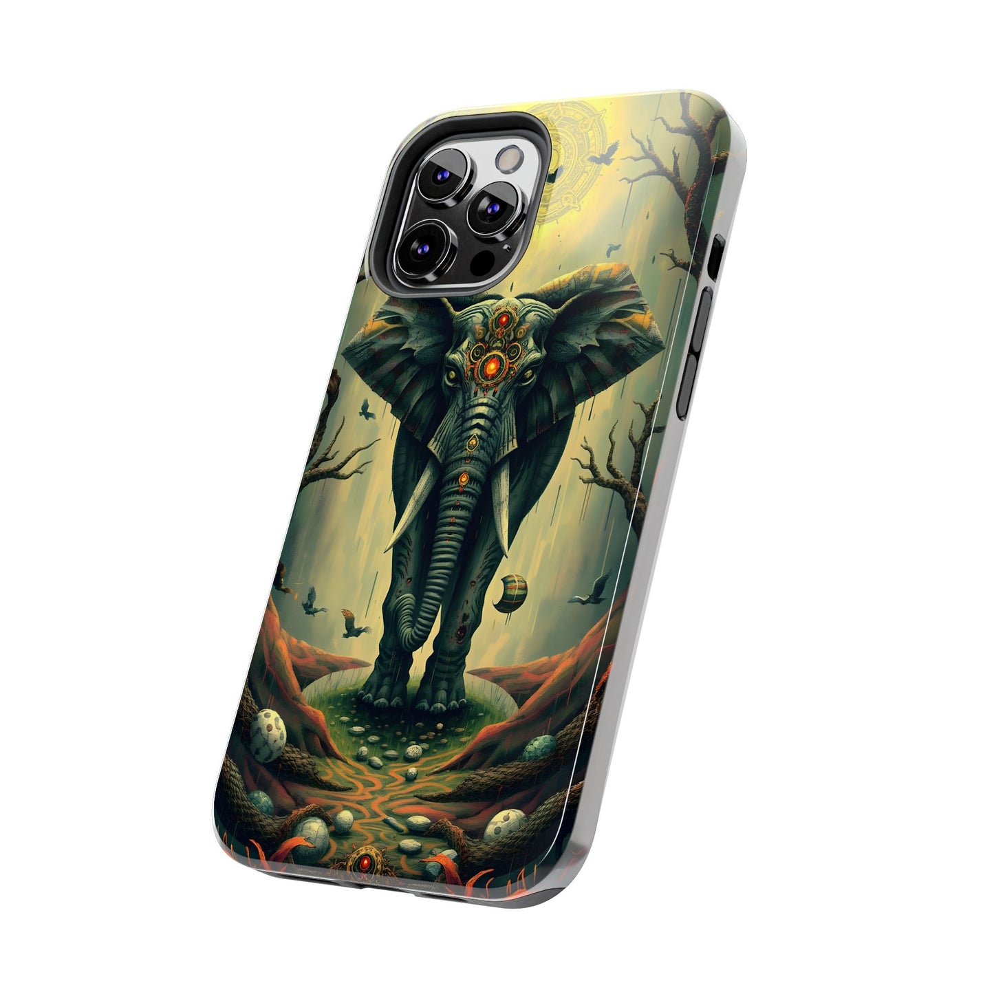 Mystical Forest Elephant Tough Phone Case | Vibrant Design for Nature Lovers - for iPhone