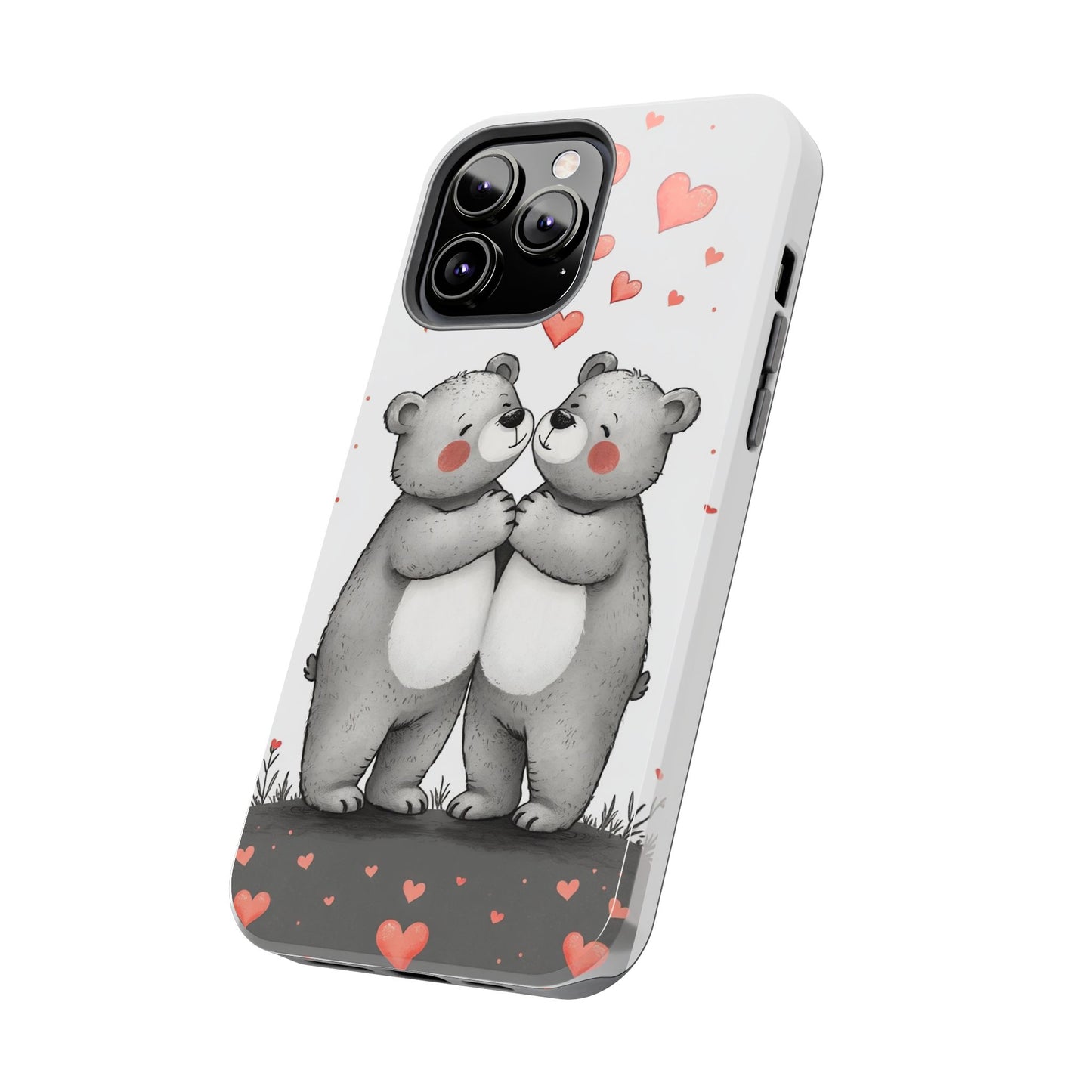 Cute Bear Love Tough Phone Case - Perfect for Valentine's Day & Couples