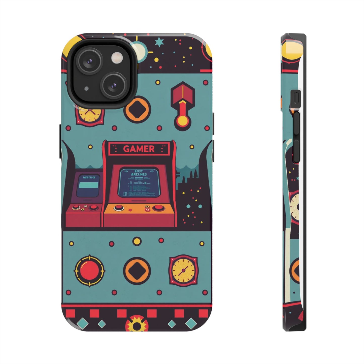 Retro Gamer Tough Phone Case - Vibrant Arcade Design for Gaming Enthusiasts - for iPhone