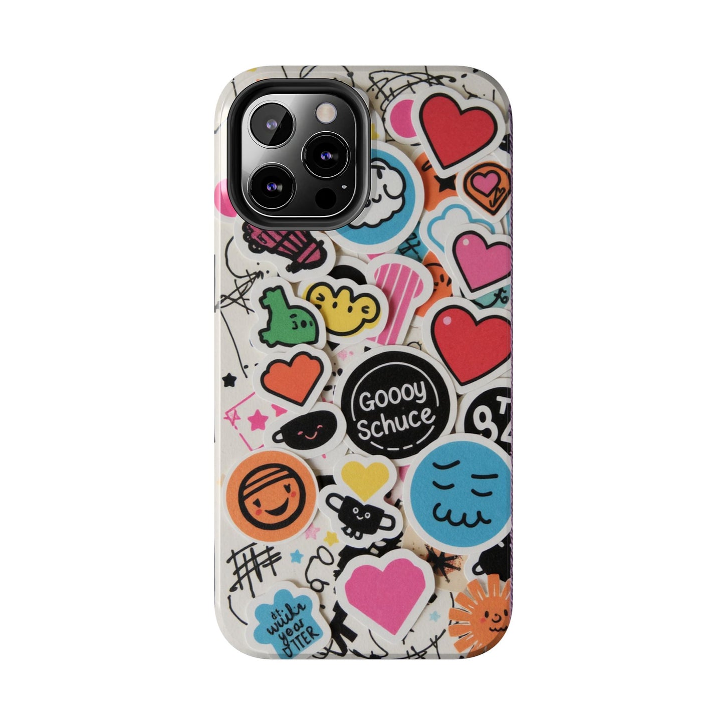 Colorful Stickers Phone Case - Fun & Trendy Tough Phone Cases