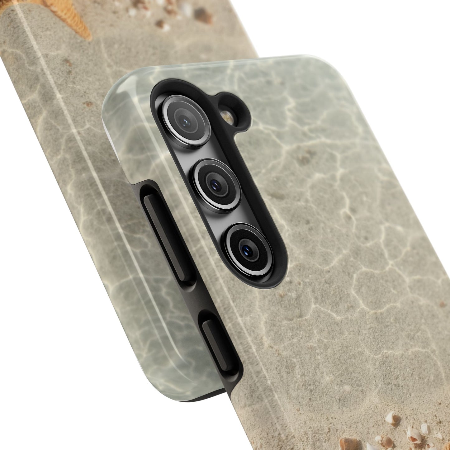 Beach-Inspired Tough Phone Case with Starfish and Seashell Design