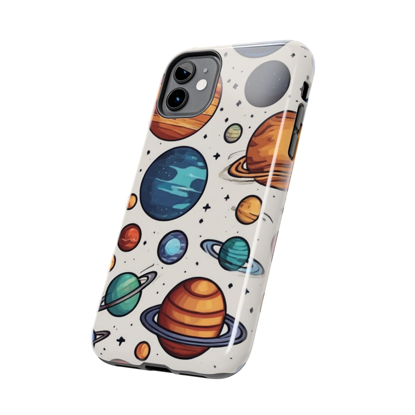 Cosmic Galaxy Tough Phone Case - Planetary Cartoon Design - for iPhone
