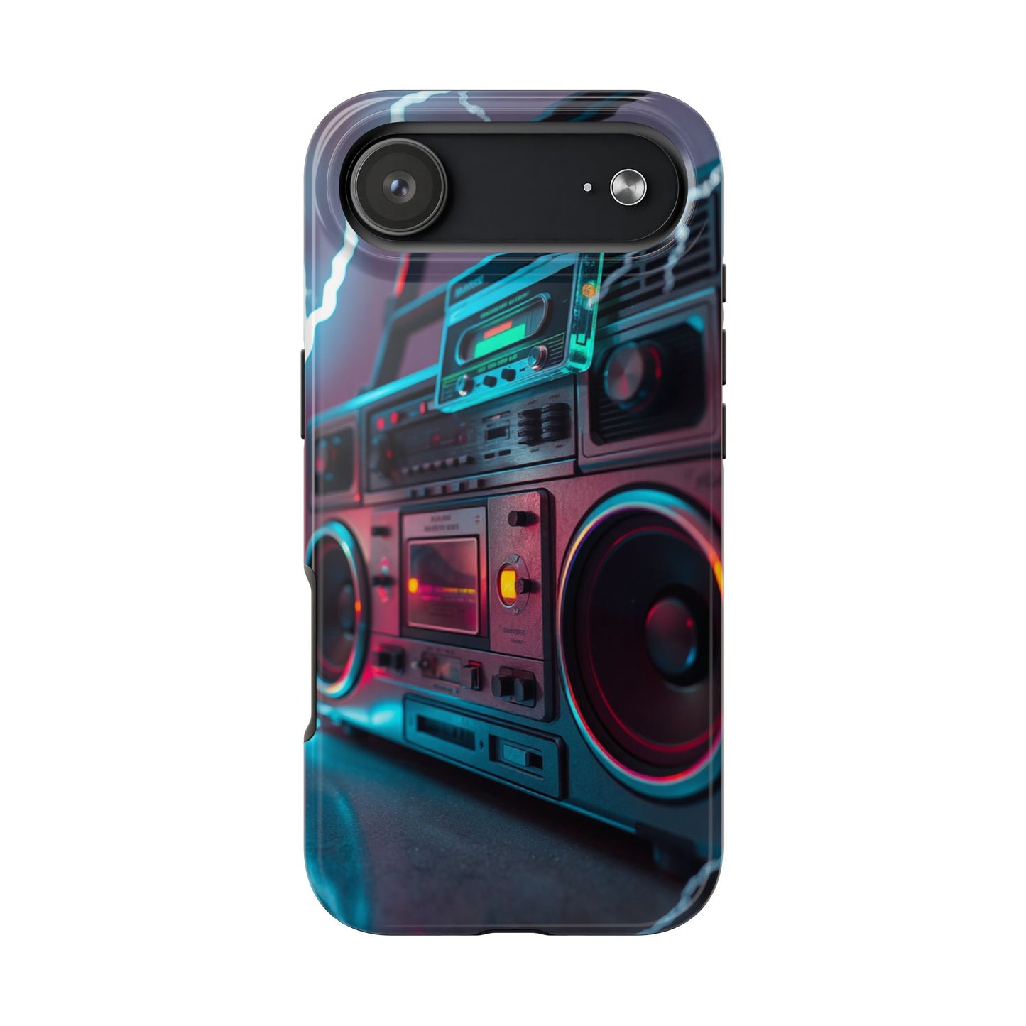 Retro Boombox Tough Phone Case – Vibrant Protection for Music Lovers