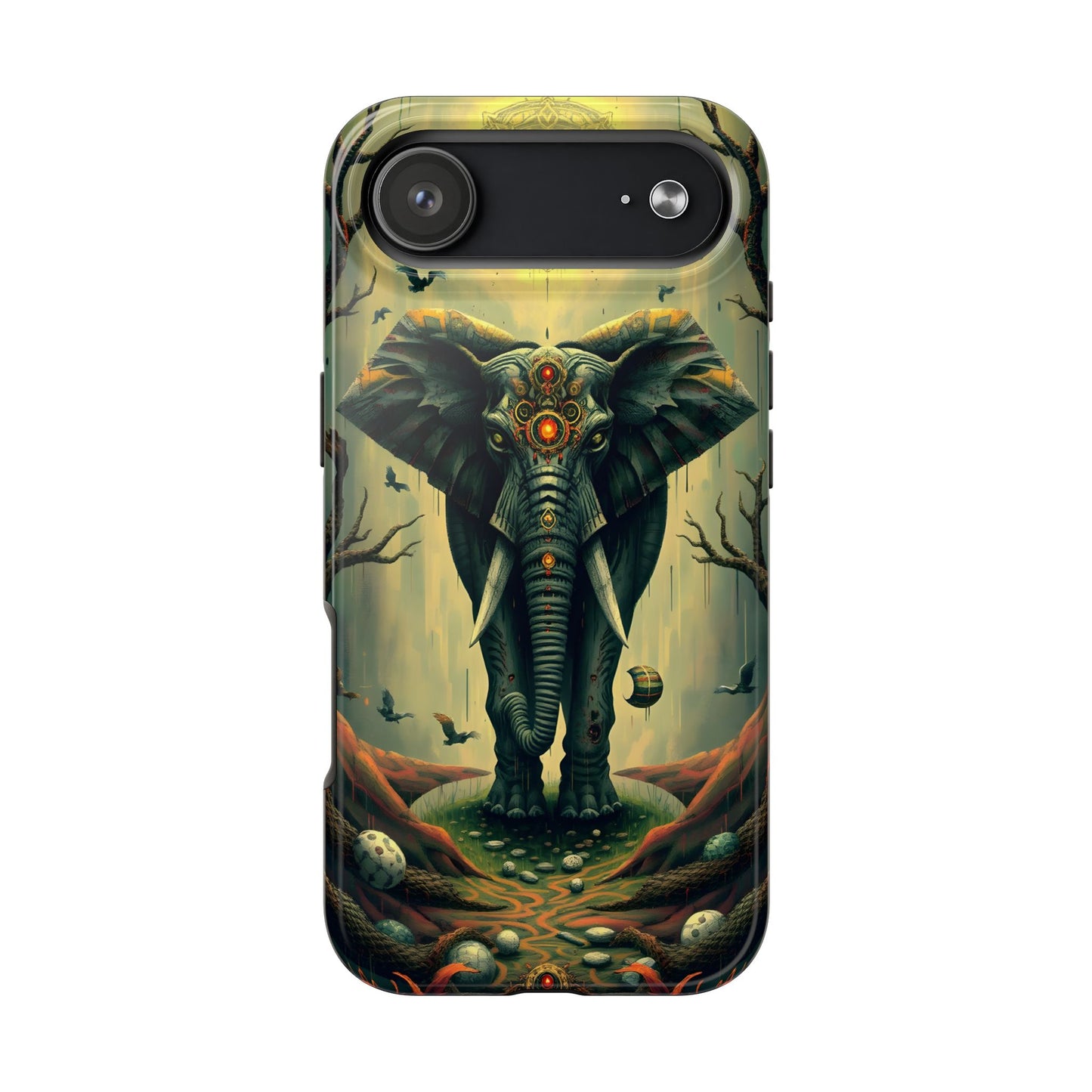 Mystical Forest Elephant Tough Phone Case | Vibrant Design for Nature Lovers - for iPhone
