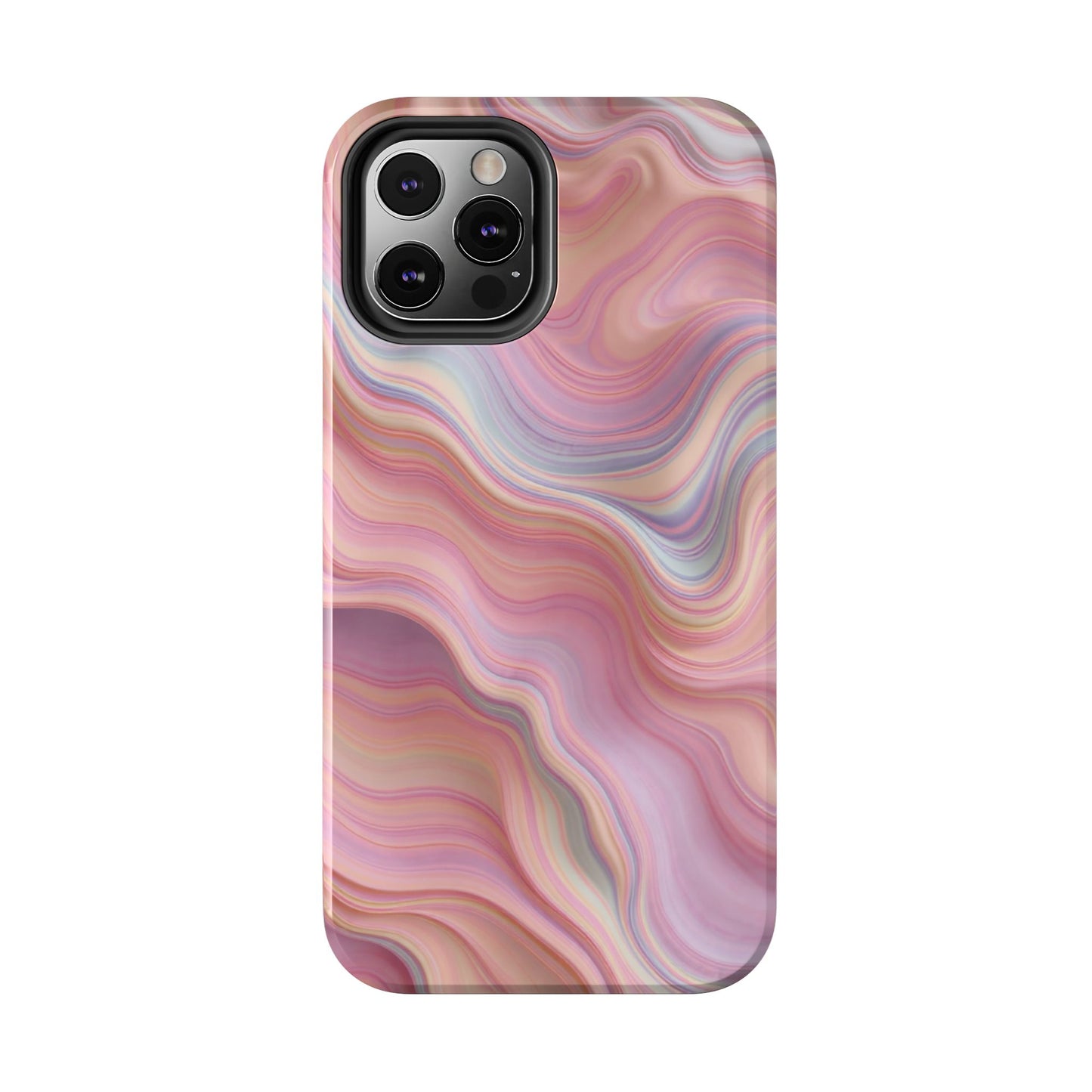 Stylish Tough Phone Cases - Abstract Pink Marble Design