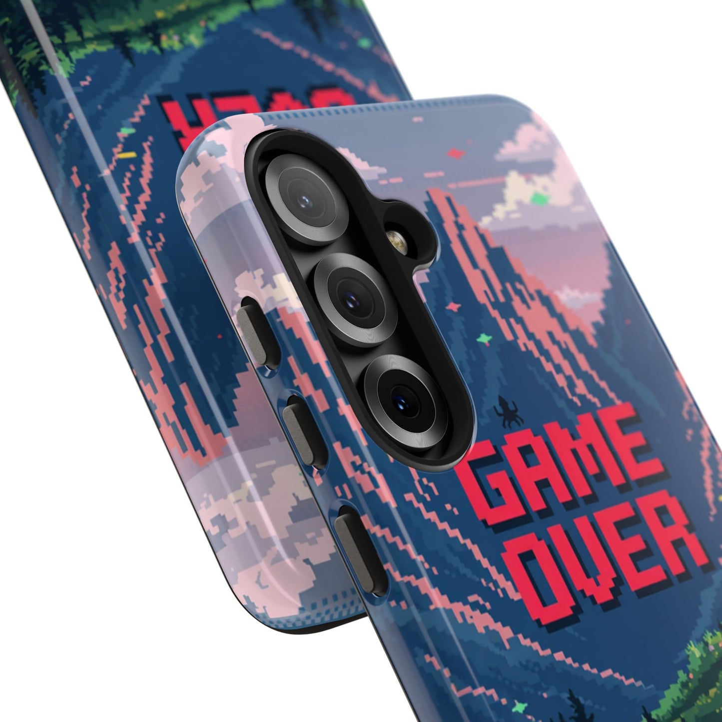 Pixel Art Tough Phone Case - 'Game Over' Design for Gamers