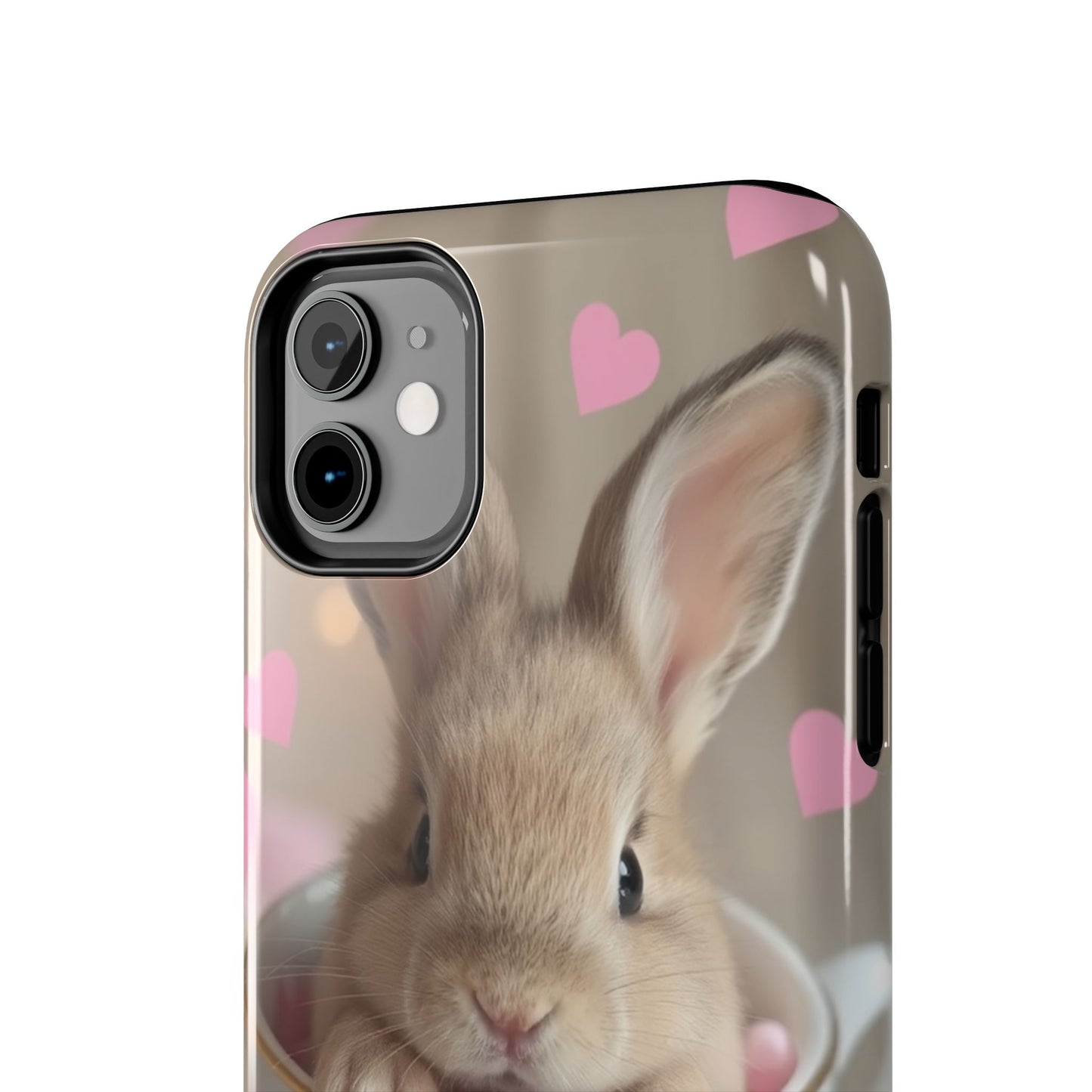 Adorable Bunny Phone Case with Heart Design - Cute Gift for Animal Lovers