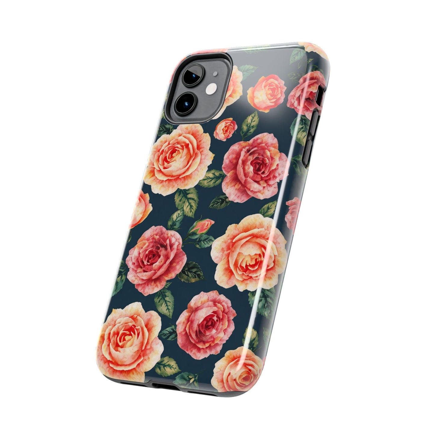 Floral Tough Phone Cases - Durable & Stylish New Age Rose Design - for iPhone