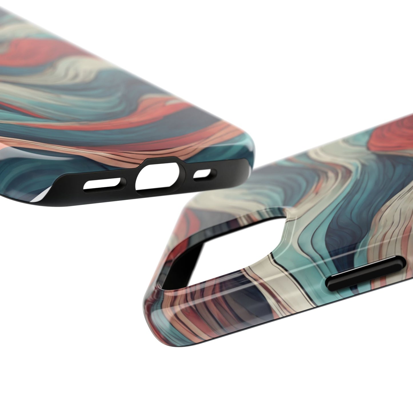 Abstract Waves Tough Phone Case - Stylish & Durable Phone Protection - for iPhone