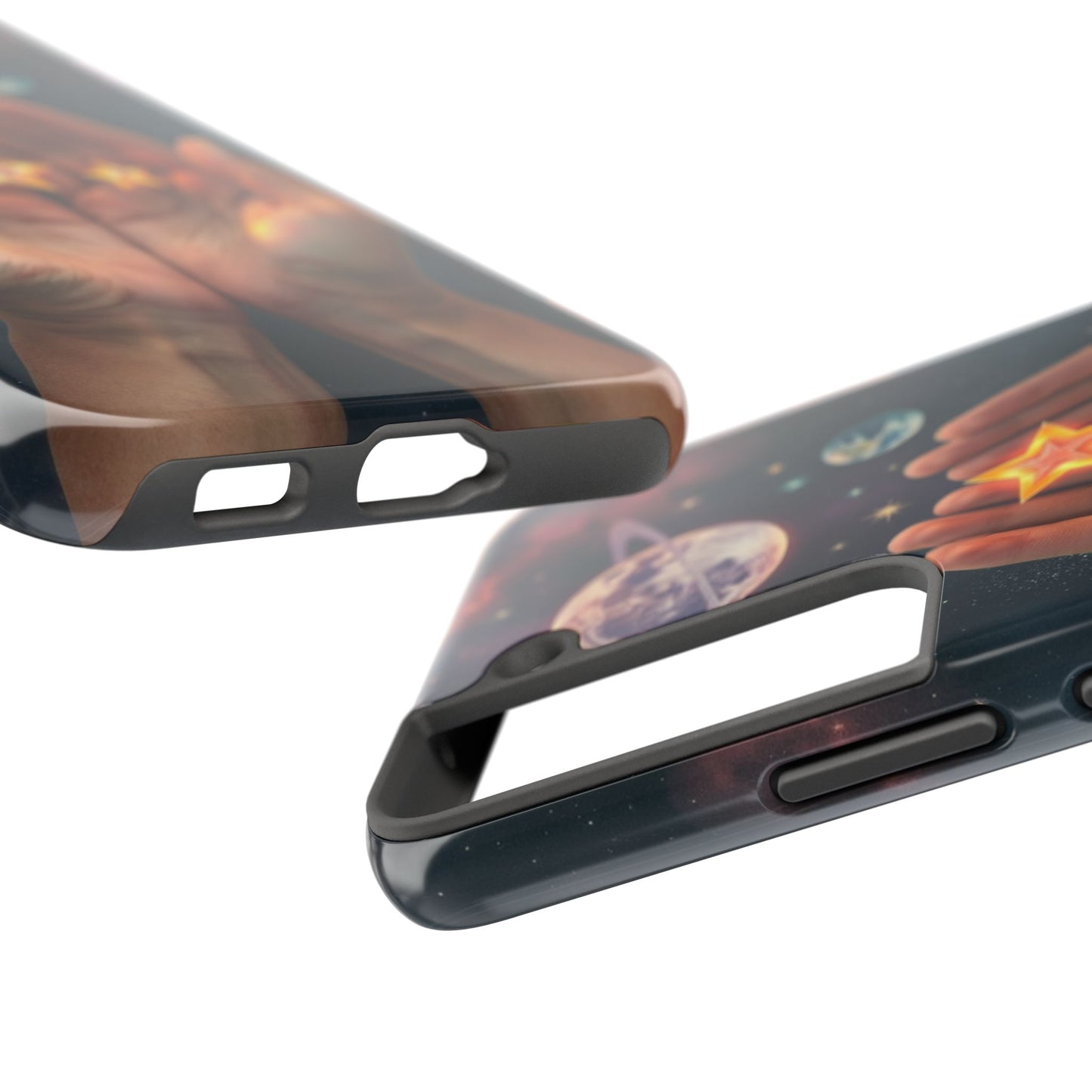Galaxy Hands Tough Phone Case - Celestial Design for Star Lovers