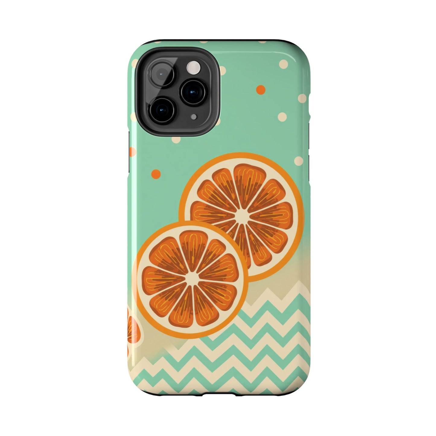 Citrus Vibe Tough Phone Case - Fun Orange Slice Design