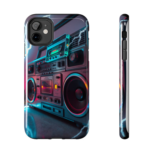 Retro Boombox Tough Phone Case – Vibrant Protection for Music Lovers
