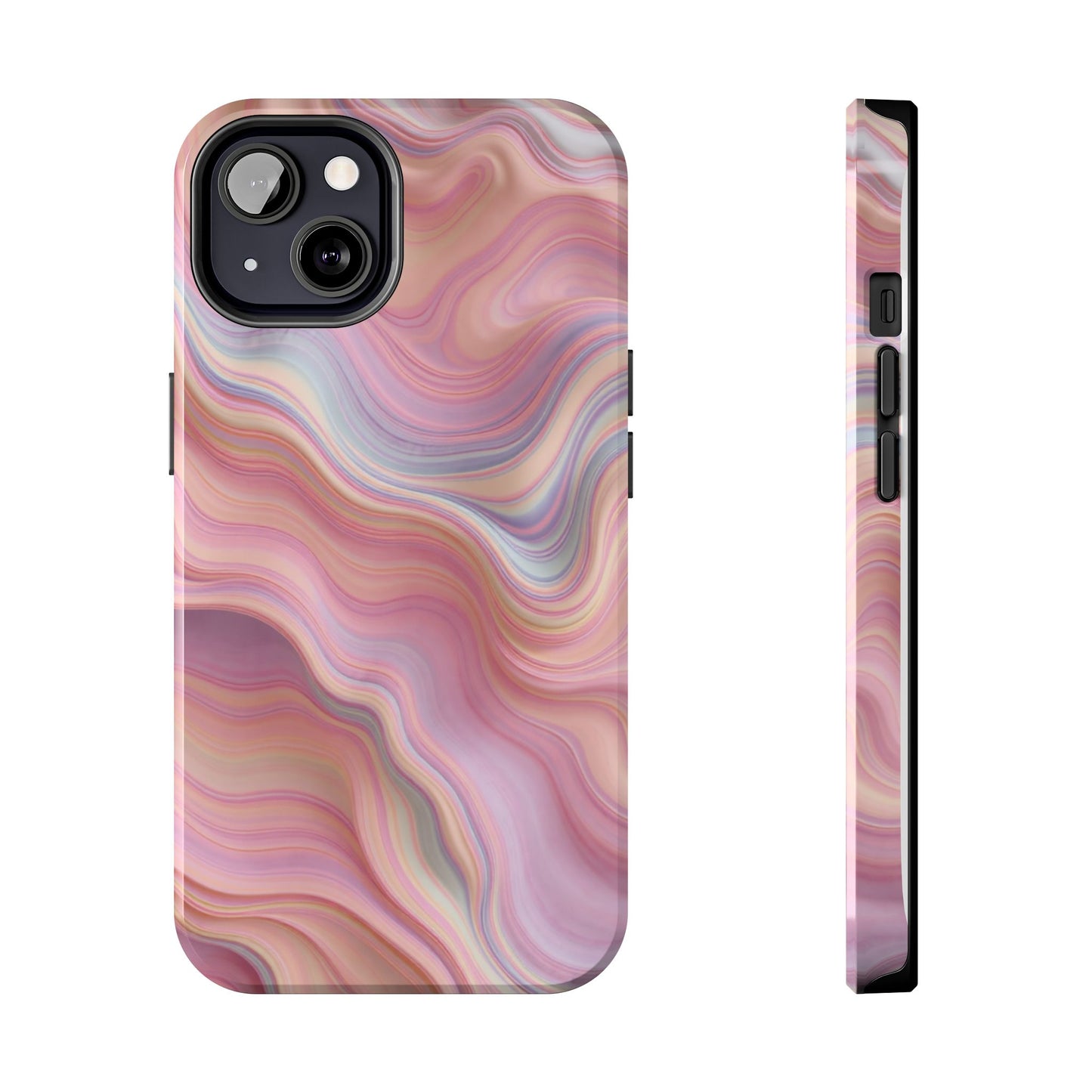 Stylish Tough Phone Cases - Abstract Pink Marble Design
