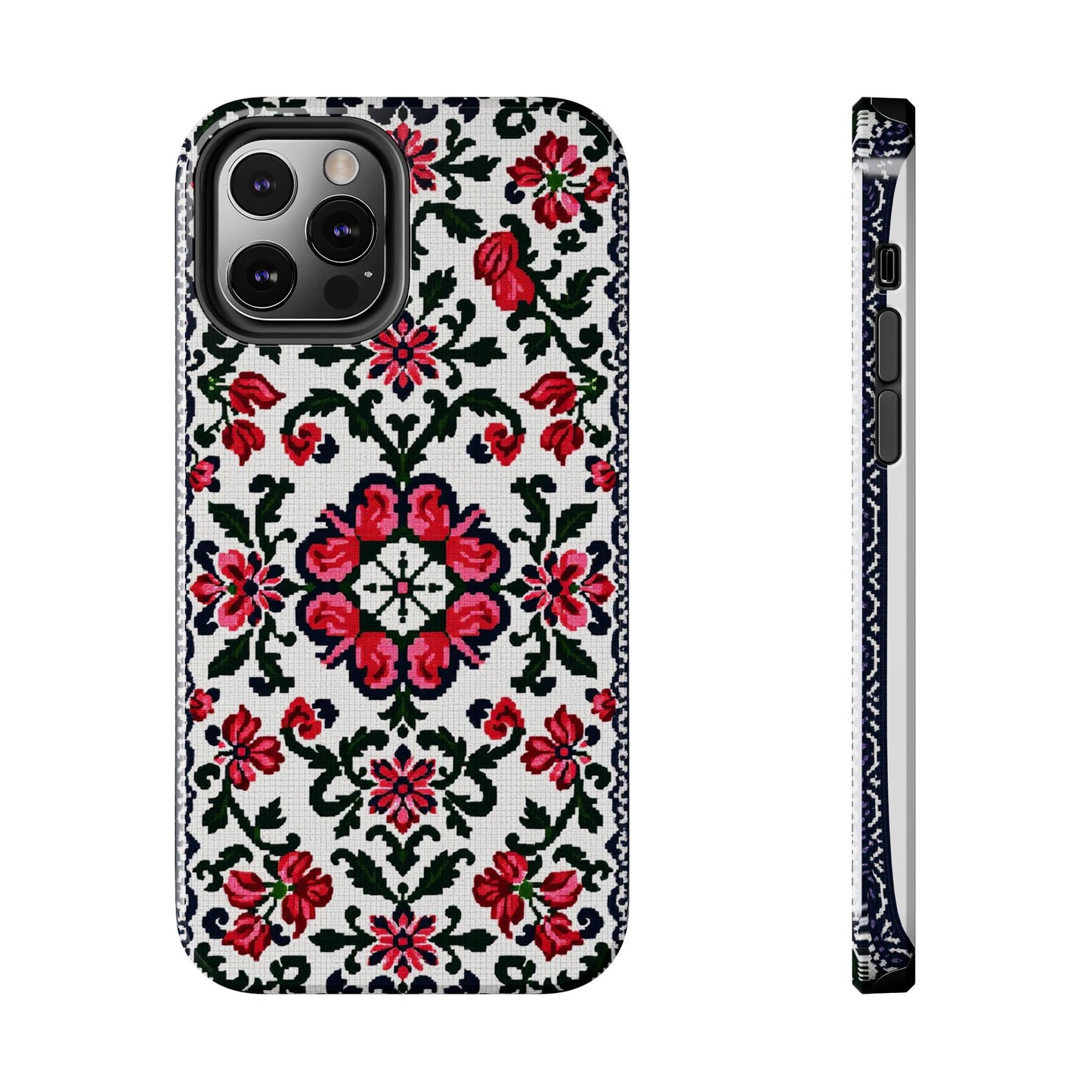 Traditional Knit Floral Design | Tough Phone Case - Durable Protection for iPhone