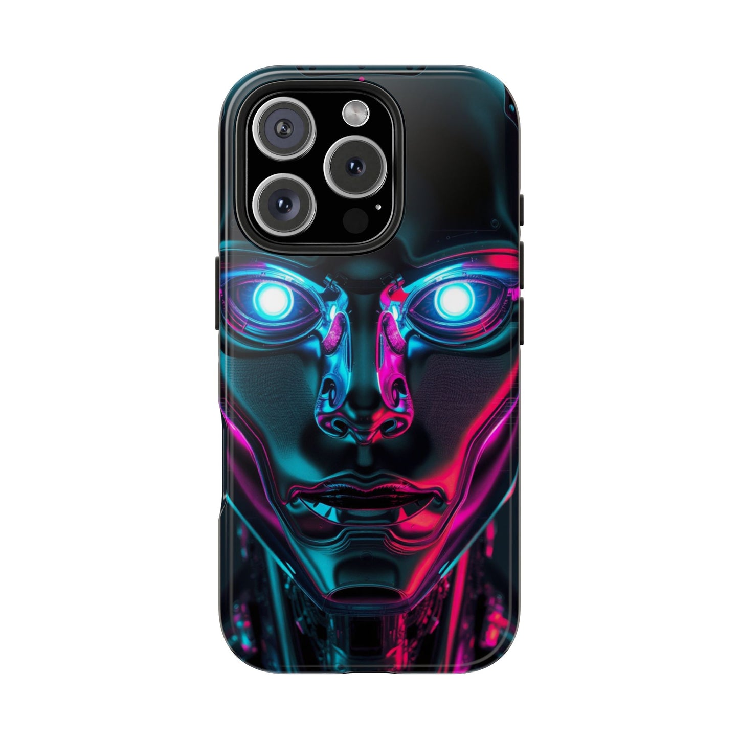 Futuristic Phone Case, Tough Phone Cover, Cyberpunk Style, Robot Design, Gift for Tech Lovers, Unique Phone Accessories