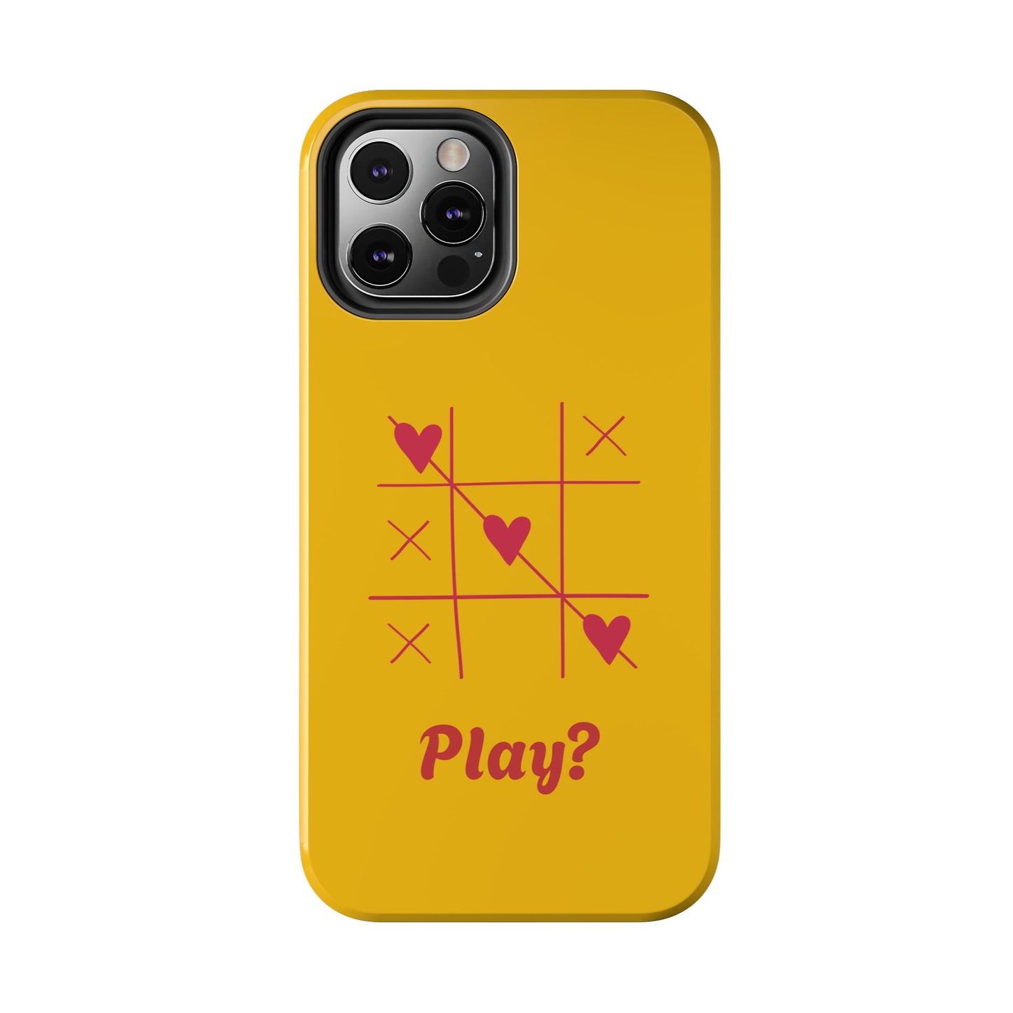 Heart Game Tough Phone Case - Fun Yellow Design for Gamers & Loved Ones - for iPhone