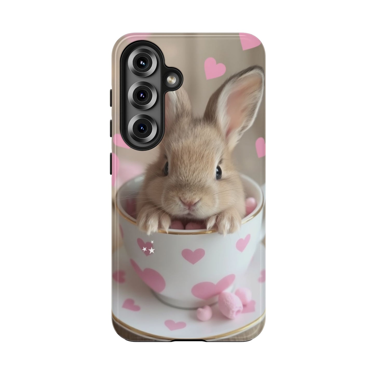 Adorable Bunny Phone Case with Heart Design - Cute Gift for Animal Lovers