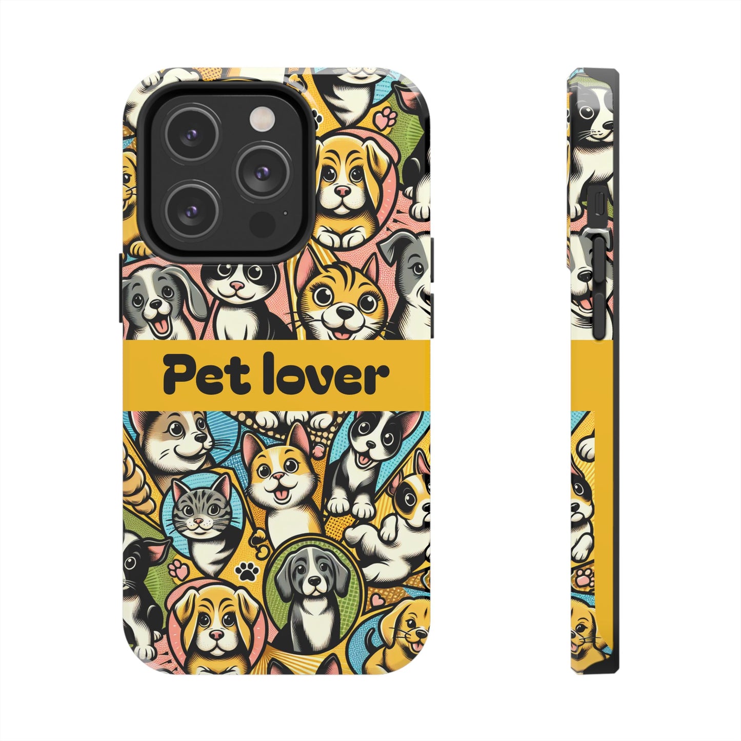 Pet Lover Tough Phone Case - Colorful Animal Design - for iPhone