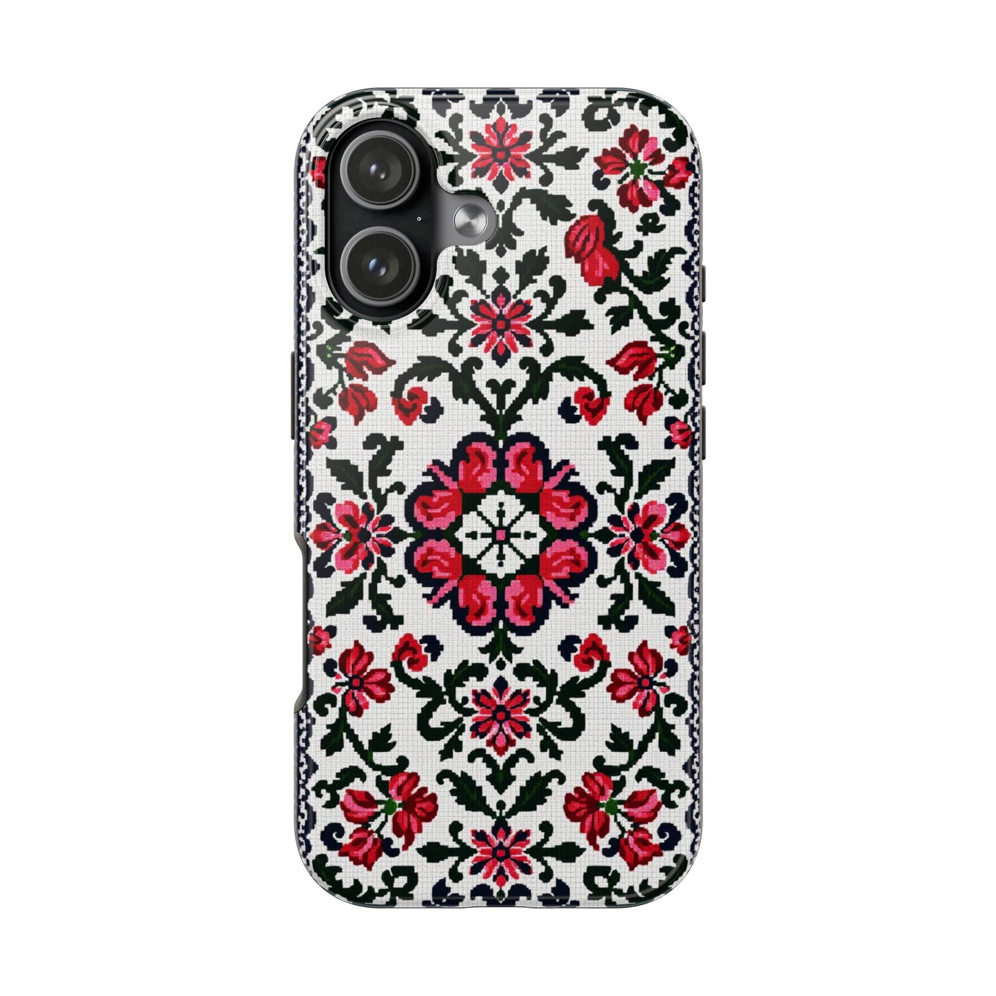 Traditional Knit Floral Design | Tough Phone Case - Durable Protection for iPhone