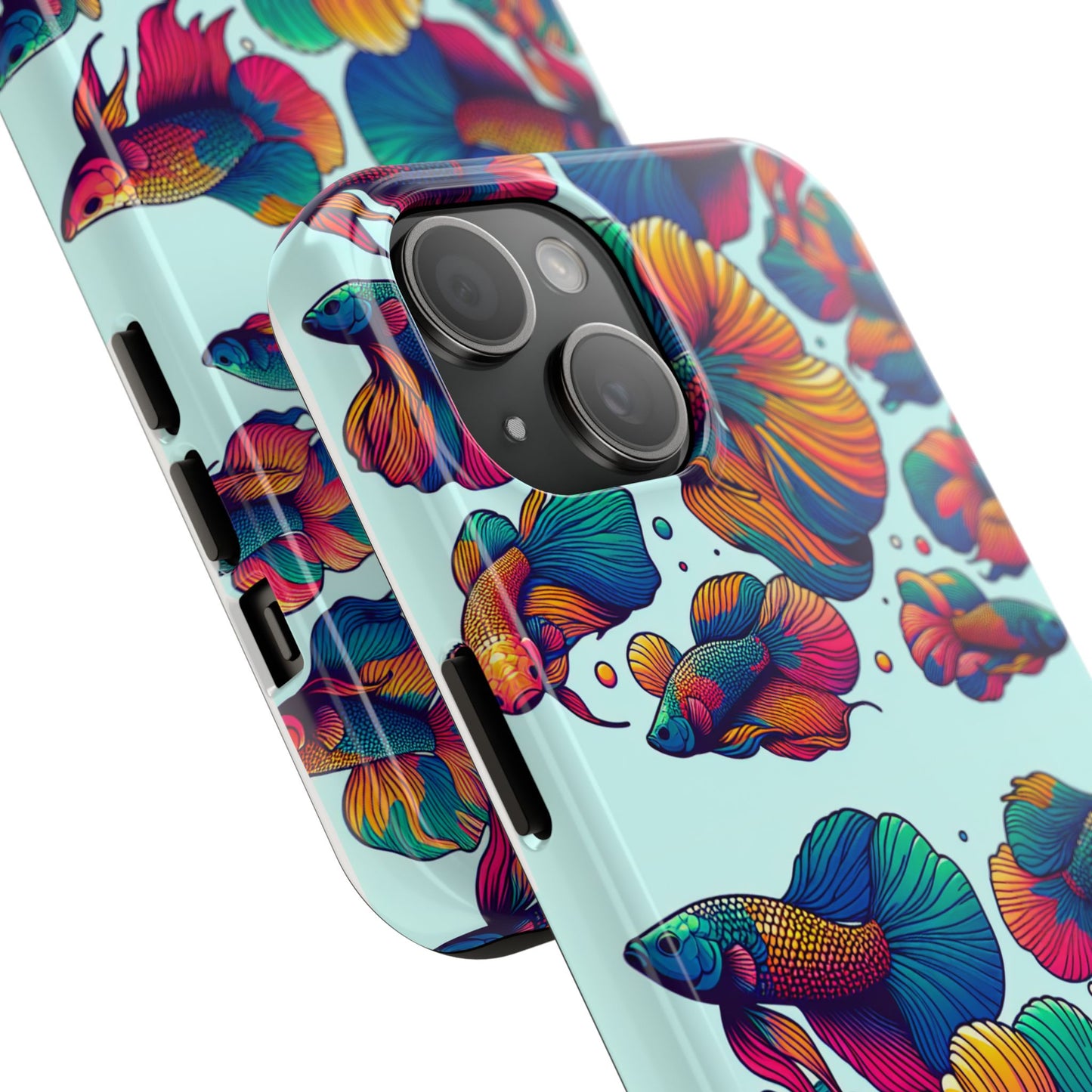 Colorful Fish Pattern Tough Phone Case - Aquatic Lovers - for iPhone