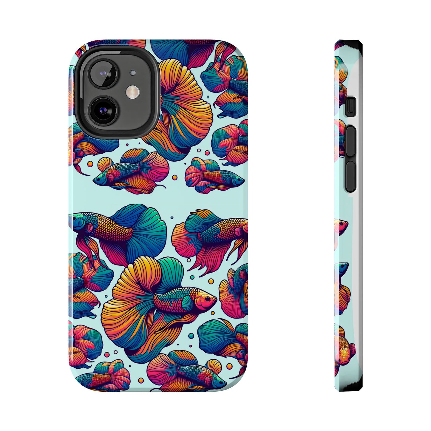 Colorful Fish Pattern Tough Phone Case - Aquatic Lovers - for iPhone