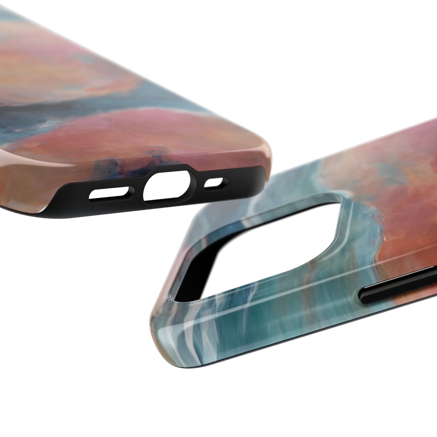 Artistic Painted Sea Tough Phone Case - Abstract Waves Design - for iPhone