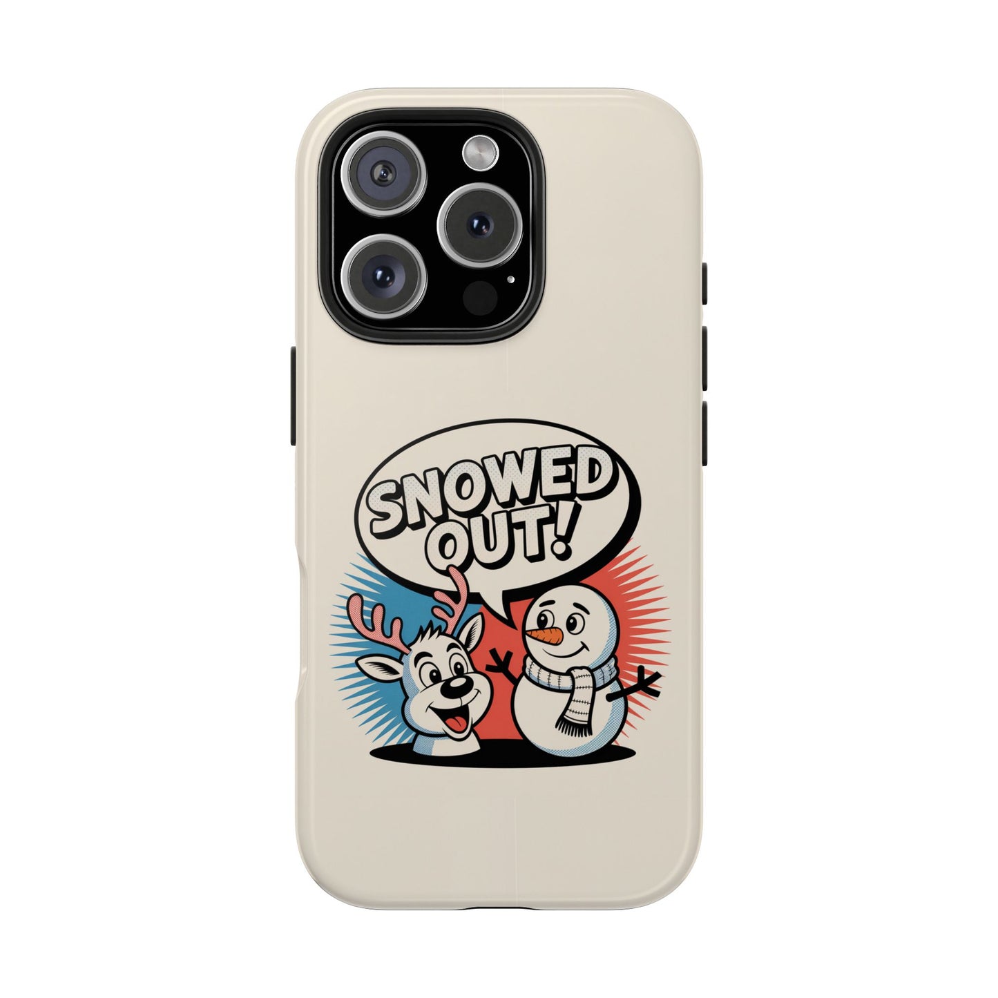 Snowman & Reindeer Tough Phone Case - Snowed Out Holiday Design