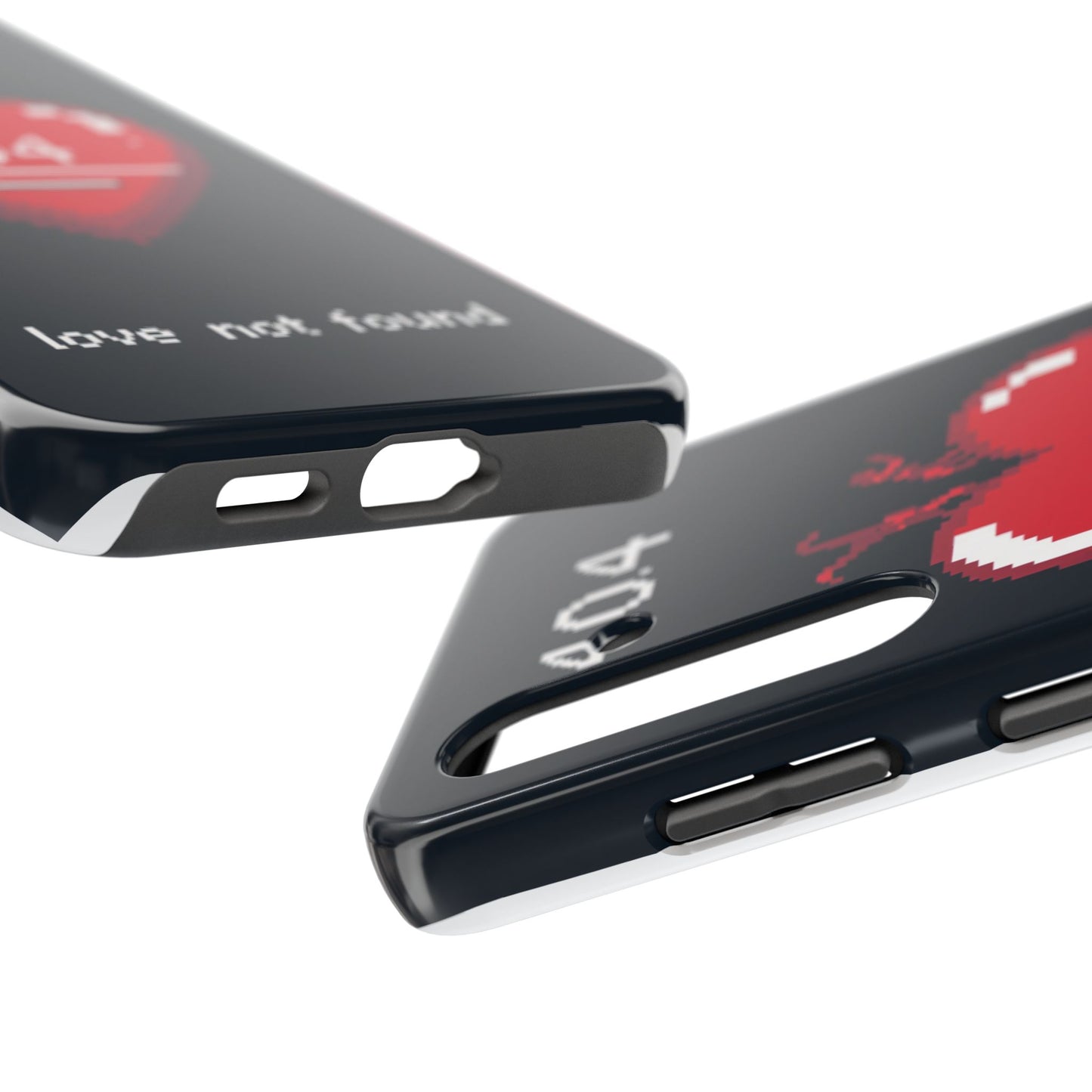 Vintage Pixel Heart Tough Phone Case - "404 Love Not Found" Design