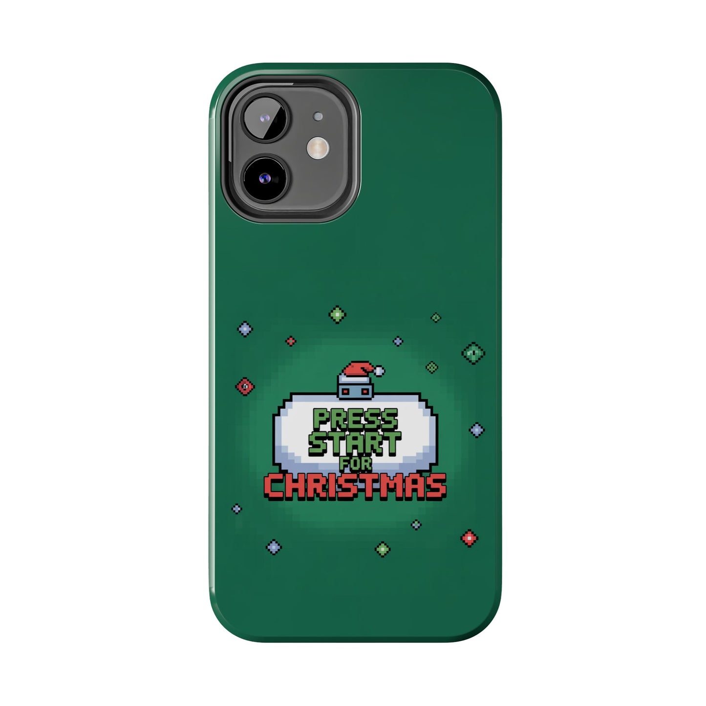 Christmas Pixel Gaming Phone Case - Press Start for Christmas Design