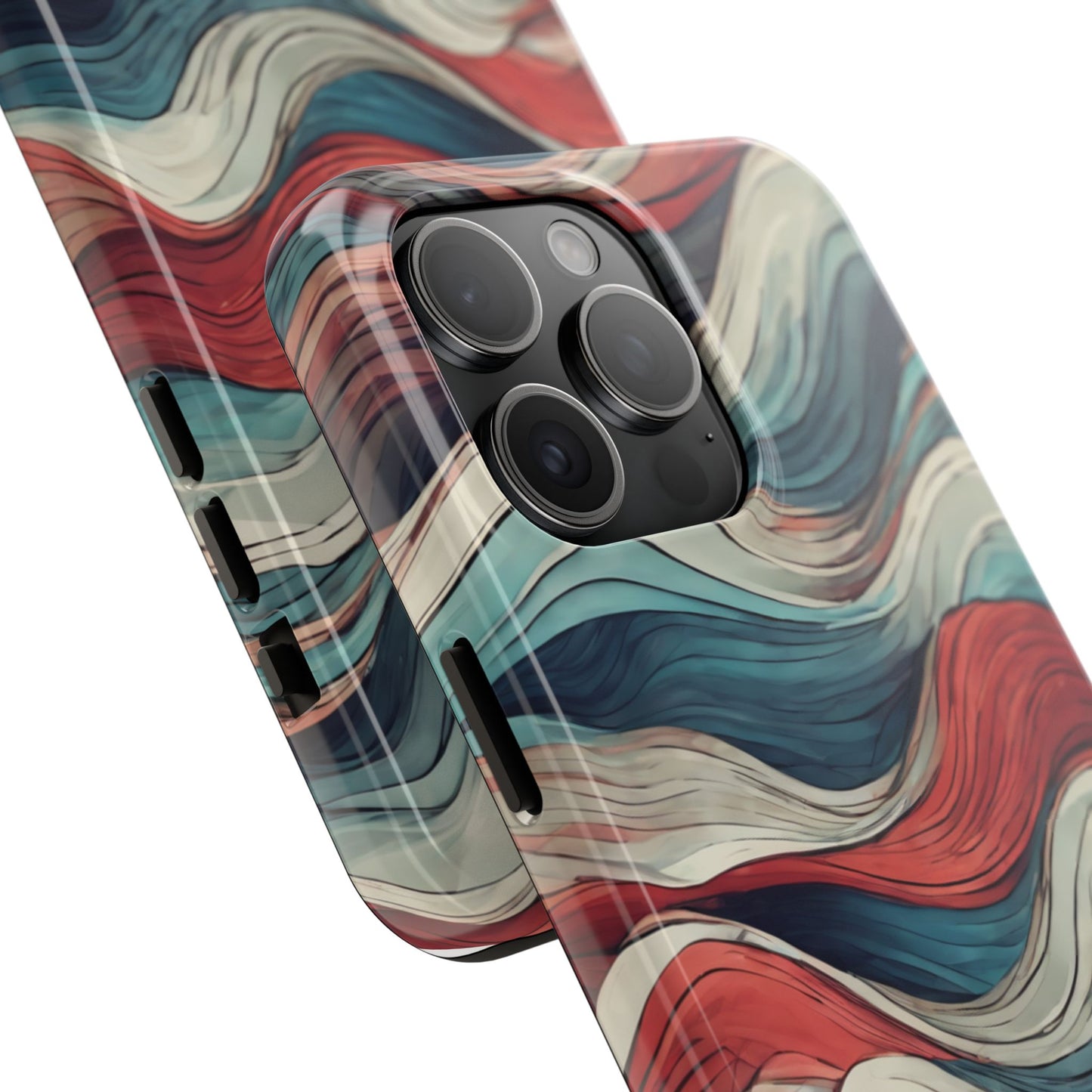 Abstract Waves Tough Phone Case - Stylish & Durable Phone Protection - for iPhone