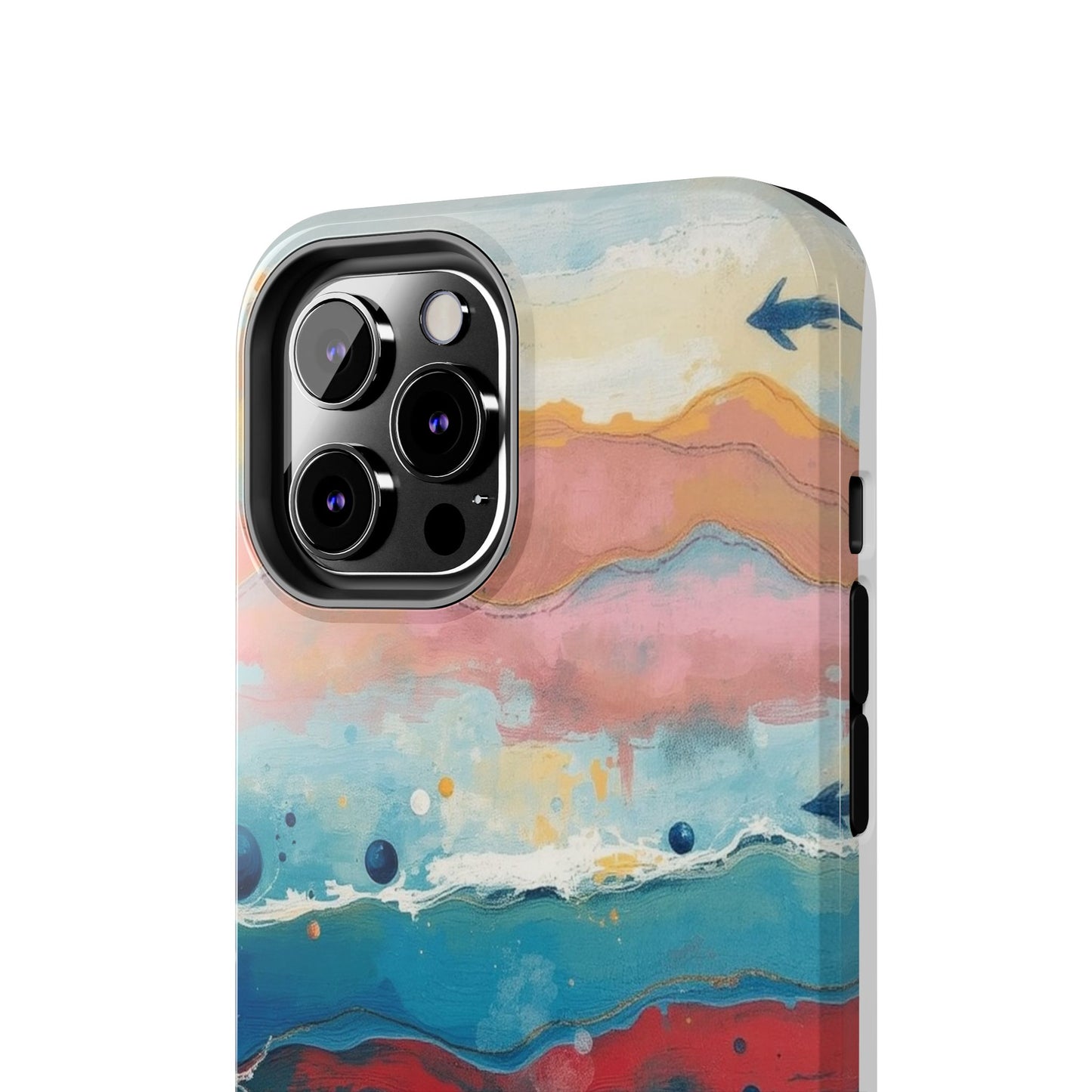 Artistic Tough Phone Case - Vibrant Waves Design for Unique Style